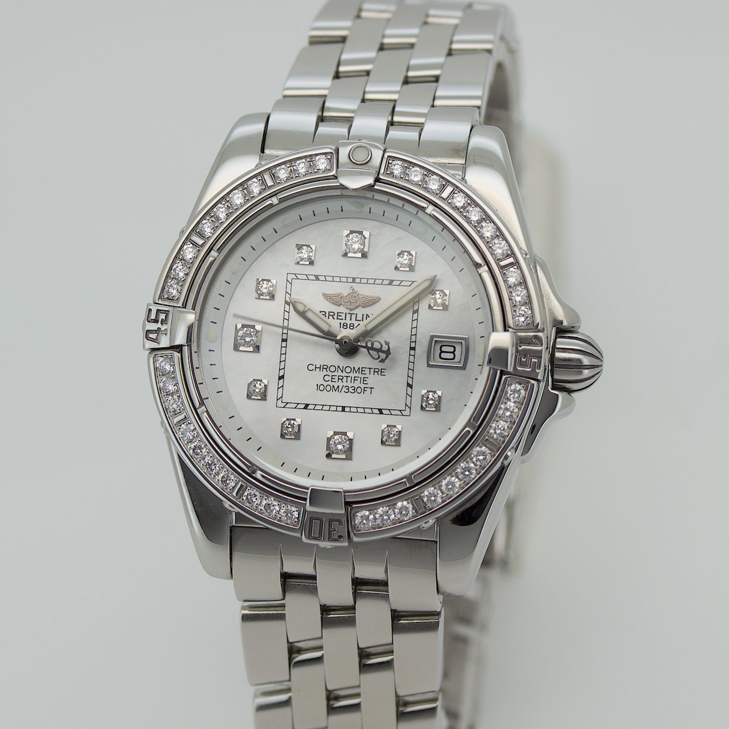 Breitling Cockpit Lady A71356 (2004) - White dial 32 mm Steel case (1/8)