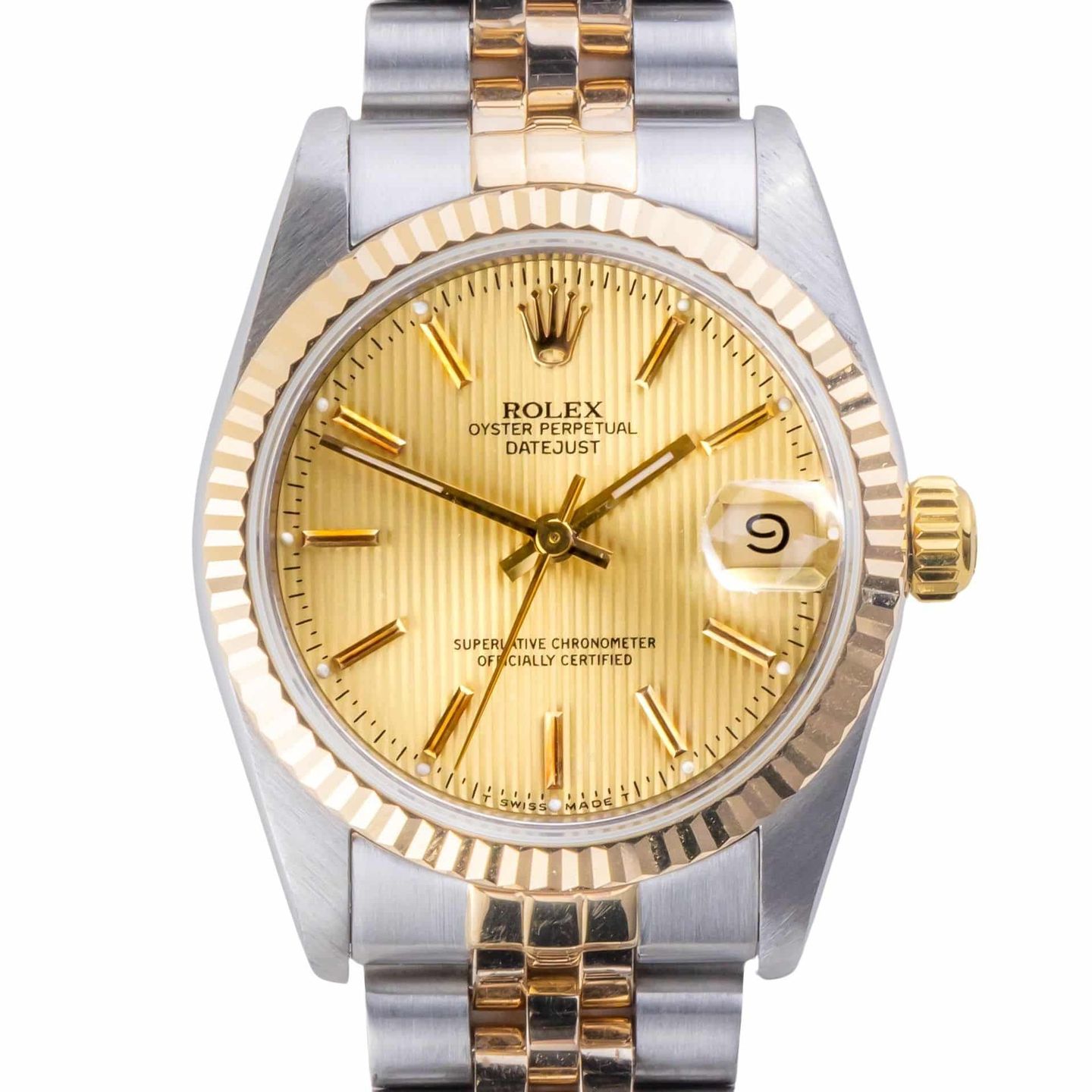 Rolex Datejust 31 68273 (1988) - Champagne dial 31 mm Gold/Steel case (3/8)