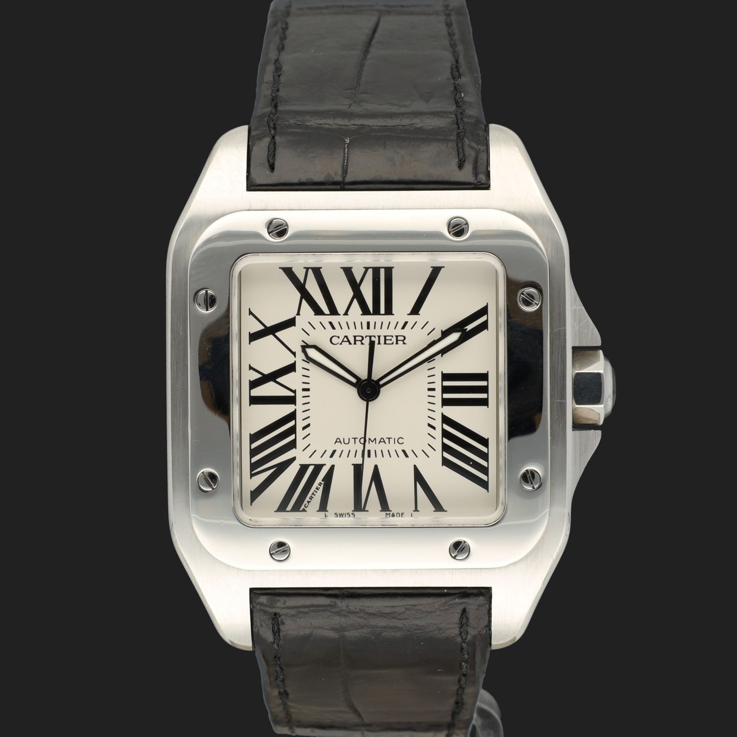 Cartier Santos 100 W20073X8 (2017) - Zilver wijzerplaat 41mm Staal (3/8)