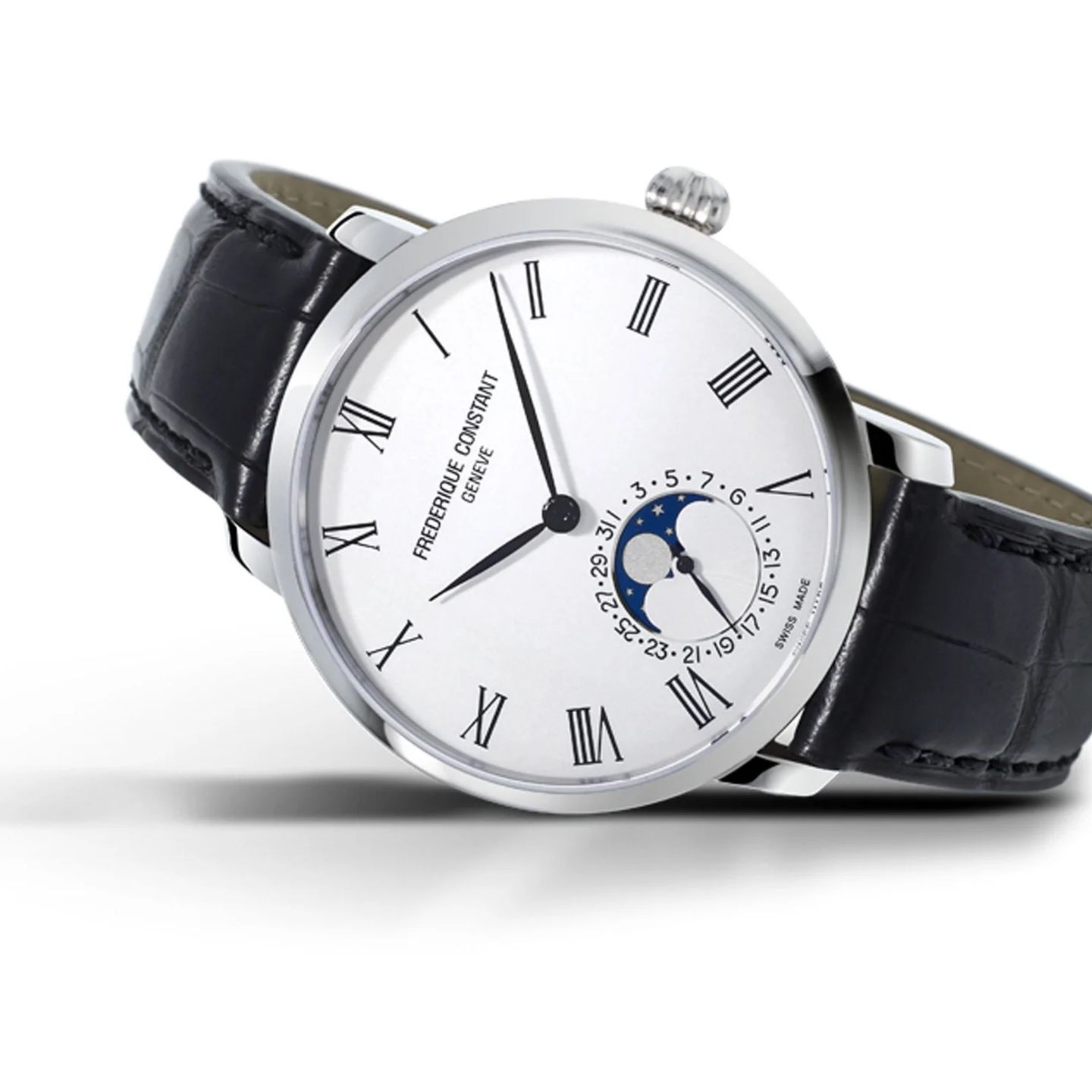 Frederique Constant Manufacture Slimline Moonphase FC-705WR4S6 (2024) - Silver dial 42 mm Steel case (1/2)