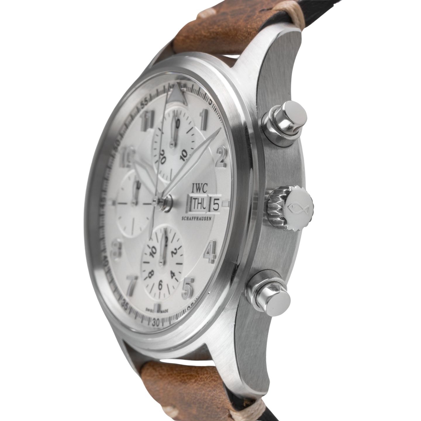IWC Pilot Spitfire Chronograph IW371702 (2010) - Silver dial 42 mm Steel case (6/8)