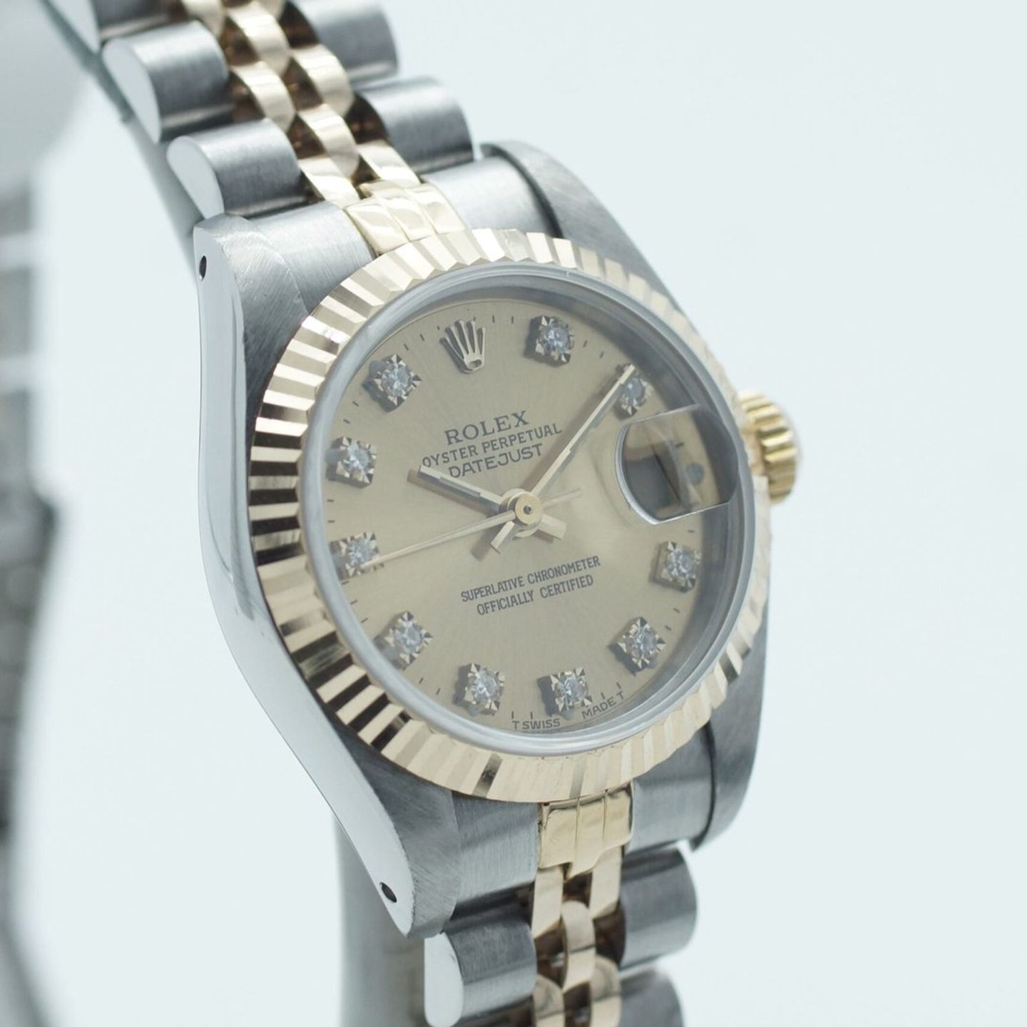 Rolex Lady-Datejust 69173 (1993) - Champagne dial 26 mm Gold/Steel case (4/8)