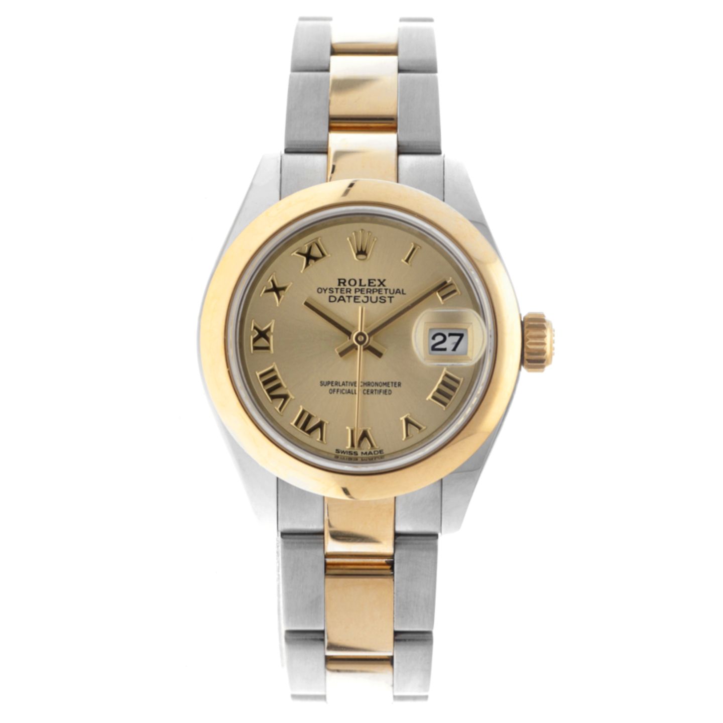 Rolex Lady-Datejust 279163 (2021) - Gold dial 28 mm Gold/Steel case (1/6)