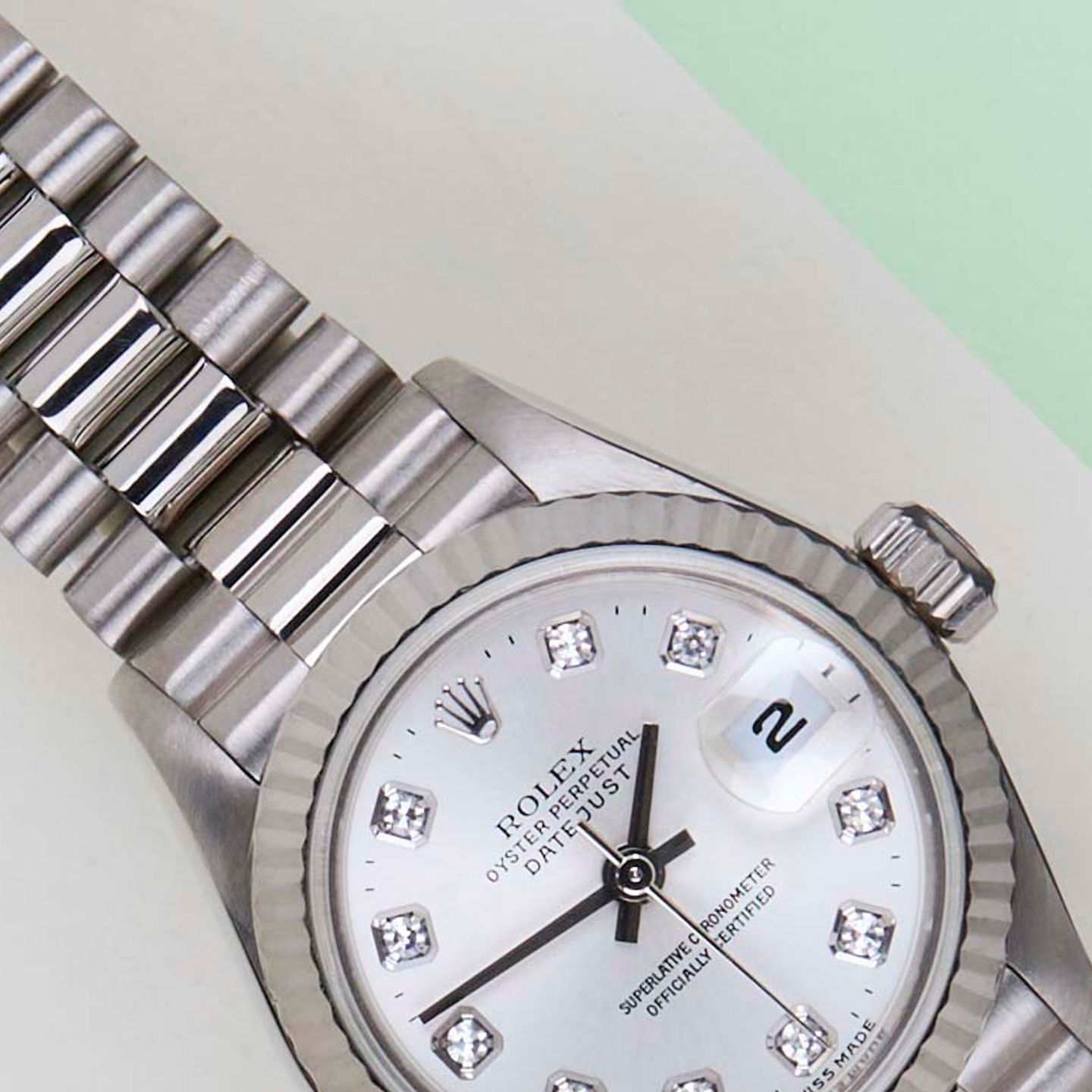 Rolex Lady-Datejust 69179 (1998) - 26mm Witgoud (3/7)