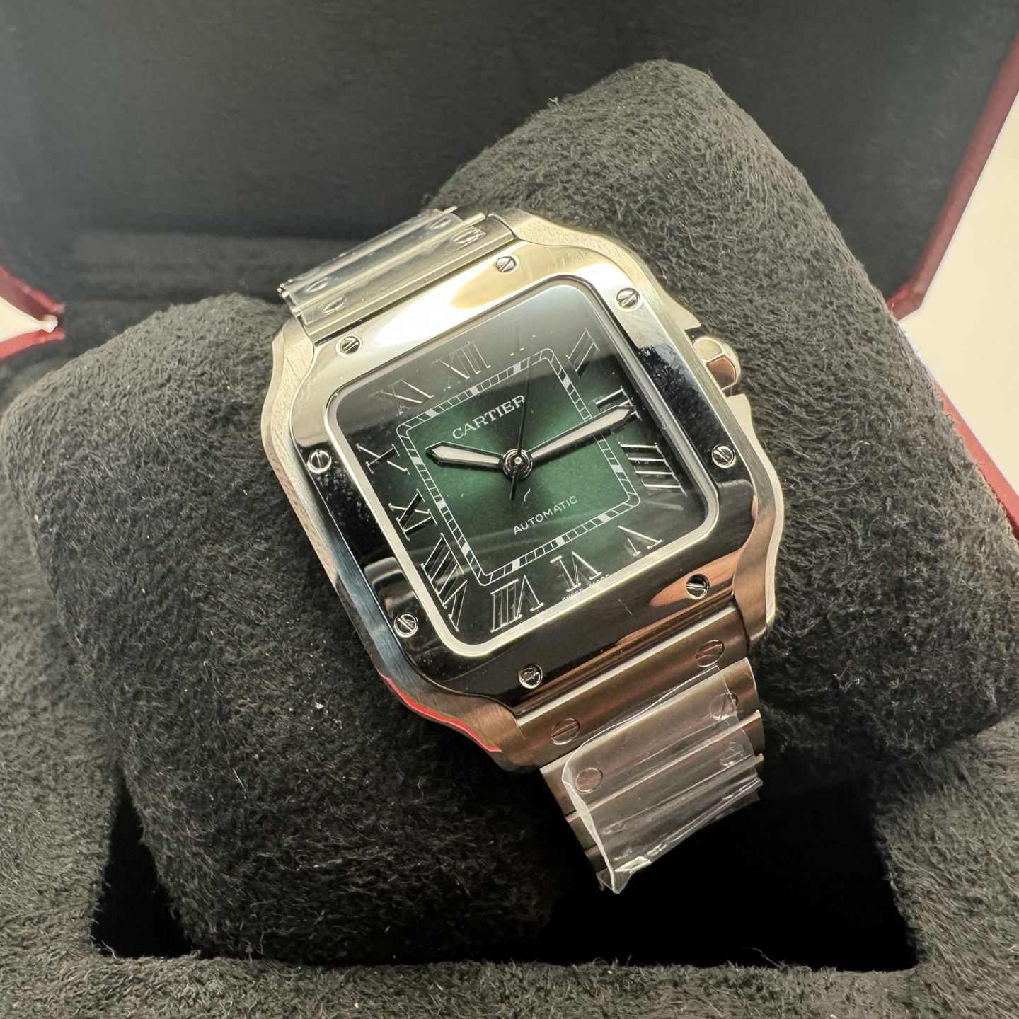Cartier Santos WSSA0061 (2024) - Green dial 35 mm Steel case (2/8)