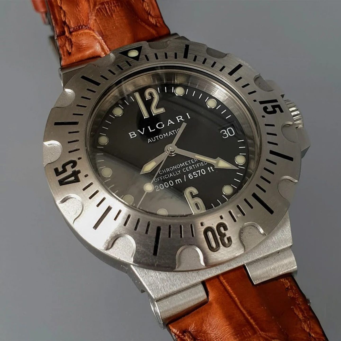 Bulgari Diagono SD42S (Unknown (random serial)) - Black dial 43 mm Steel case (3/8)