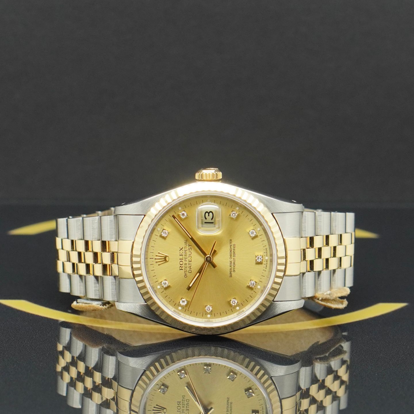 Rolex Datejust 36 16233 (1991) - Gold dial 36 mm Gold/Steel case (4/7)