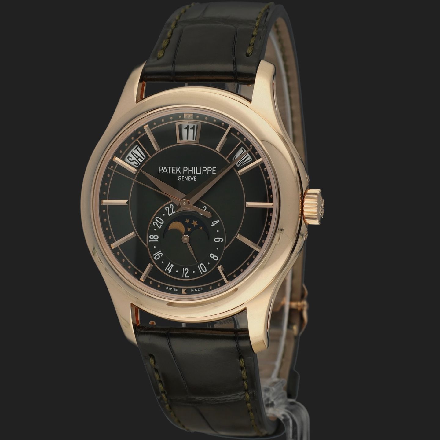 Patek Philippe Annual Calendar 5205R-011 (2022) - Groen wijzerplaat 40mm Roségoud (1/8)