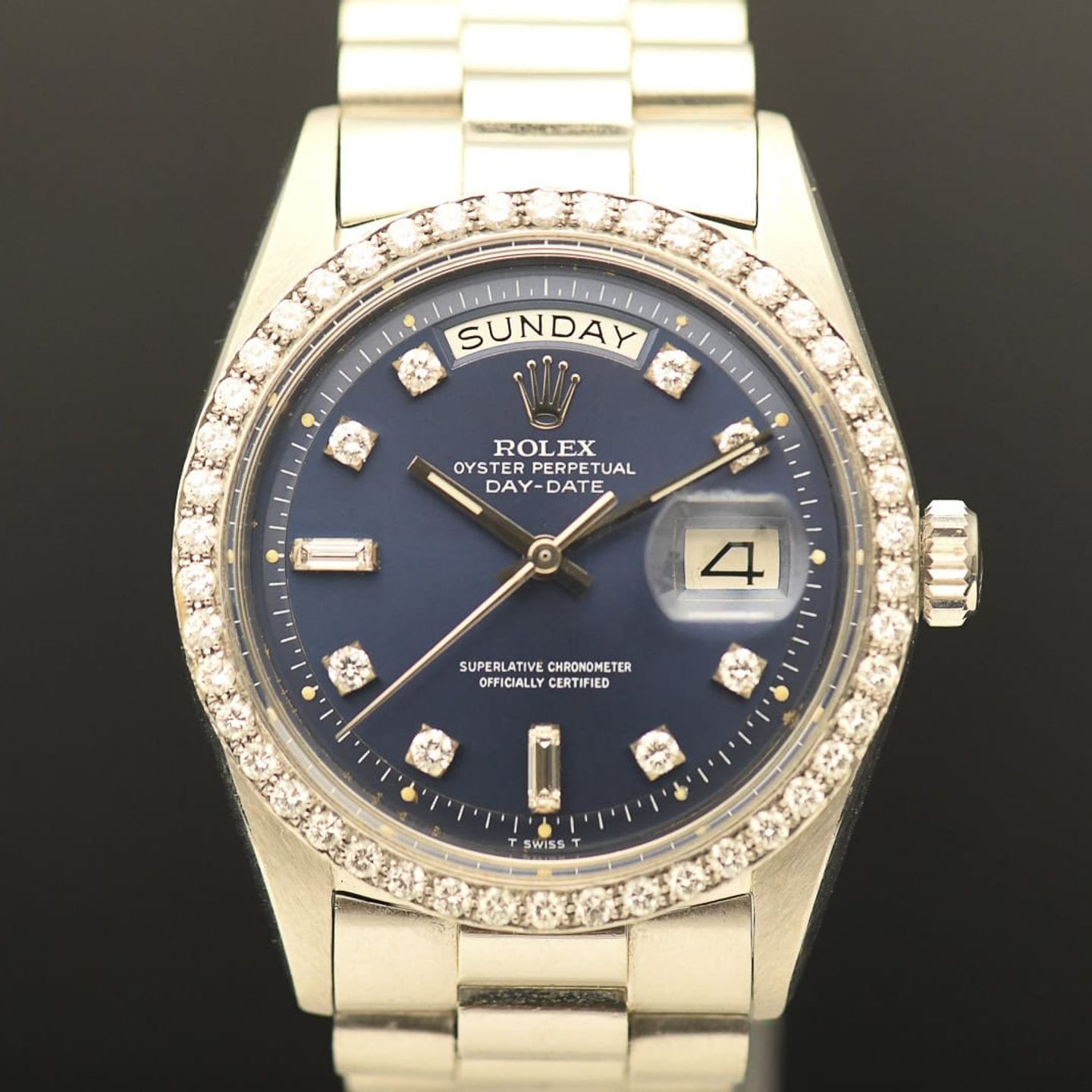 Rolex Day-Date 1804 (1973) - Silver dial 36 mm Platinum case (1/8)