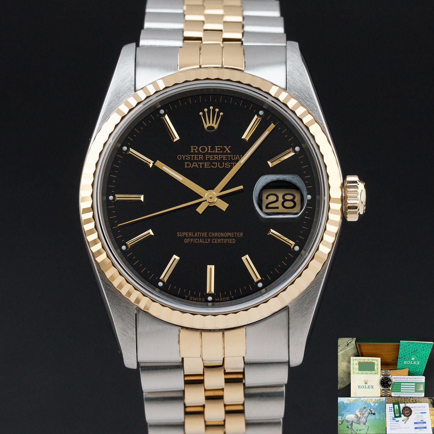 Rolex Datejust 36 16233 (1991) - 36mm Goud/Staal (1/8)