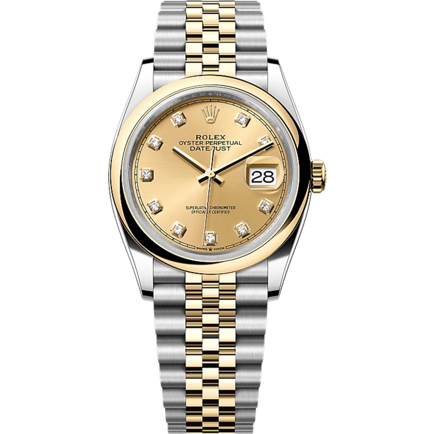 Rolex Datejust 36 126203 (2025) - Champagne wijzerplaat 36mm Staal (1/1)