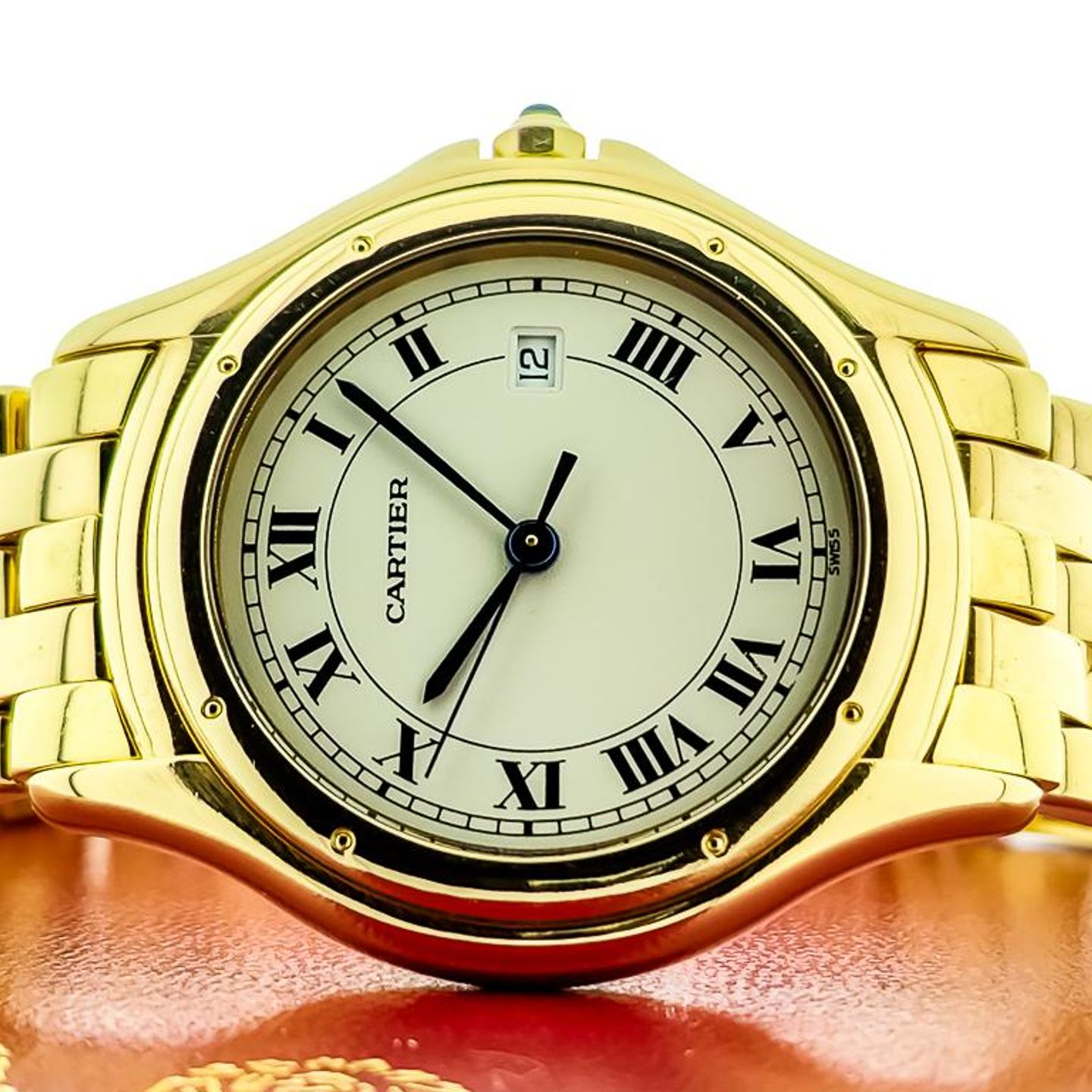 Cartier Cougar 887920 (1992) - White dial 33 mm Yellow Gold case (7/7)
