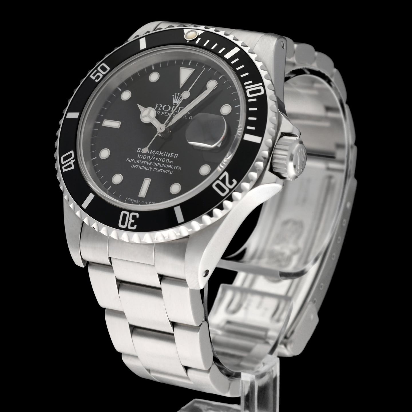 Rolex Submariner Date 16610 (1997) - Black dial 40 mm Steel case (5/8)