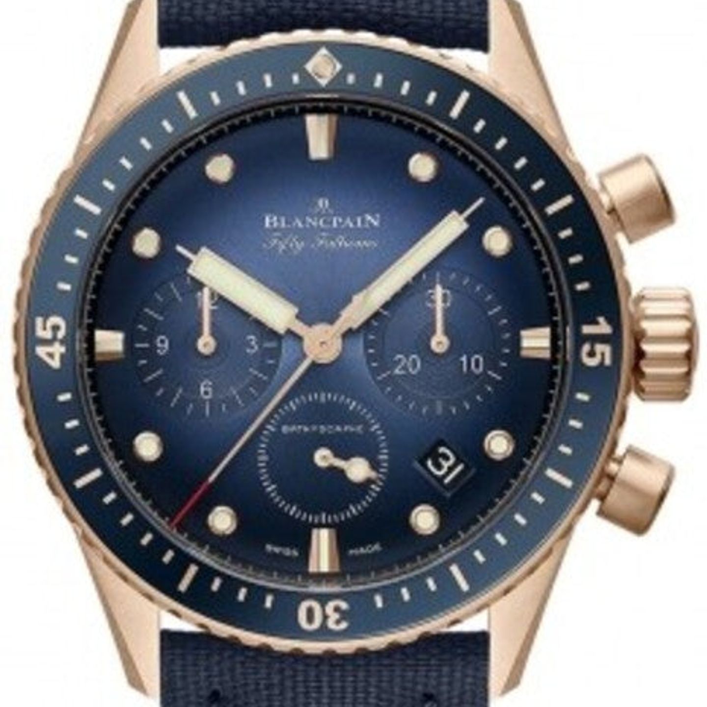 Blancpain Fifty Fathoms Bathyscaphe 5200-3640-O52A (2025) - Blue dial 44 mm Yellow Gold case (1/1)