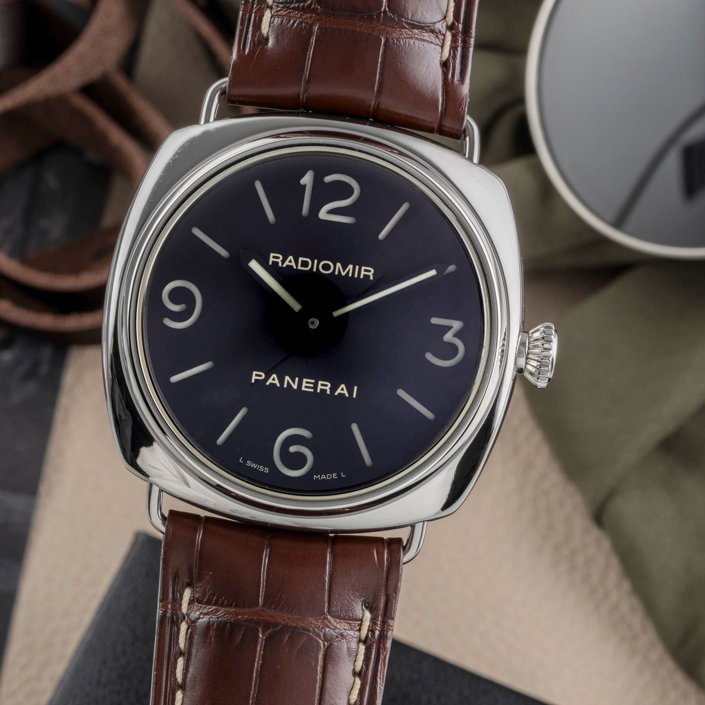 Panerai Radiomir PAM00210 (2008) - Zwart wijzerplaat 45mm Staal (3/8)