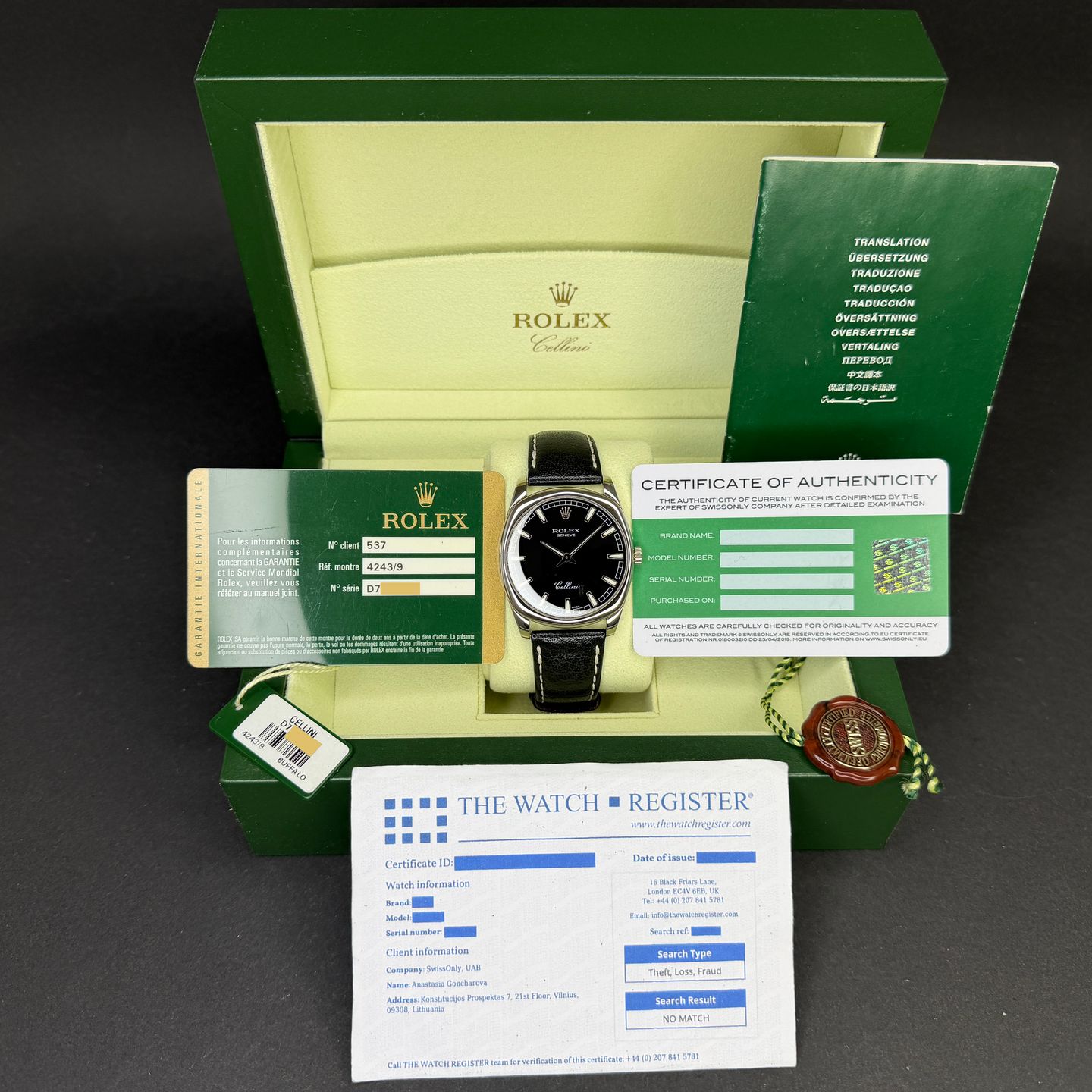 Rolex Cellini Danaos 4243 (2006) - 38 mm White Gold case (3/8)