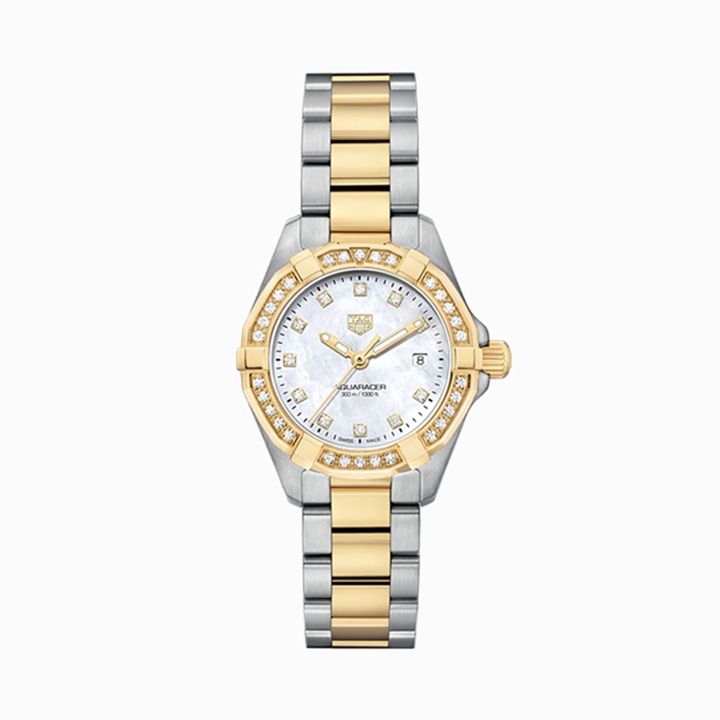 TAG Heuer Aquaracer Lady WBD1423.BB0321 (2026) - Wit wijzerplaat 27mm Goud/Staal (1/1)