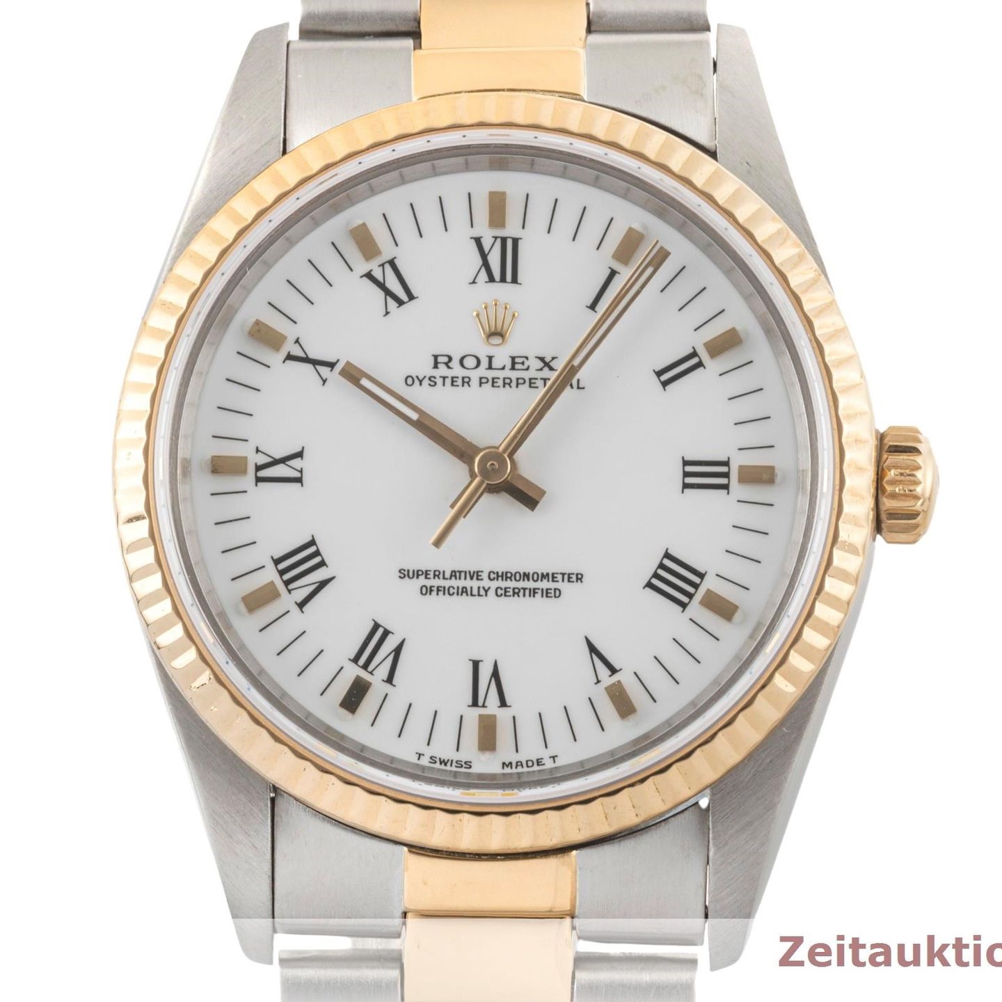 Rolex Oyster Perpetual 34 14233 (Unknown (random serial)) - White dial 34 mm Gold/Steel case (6/8)