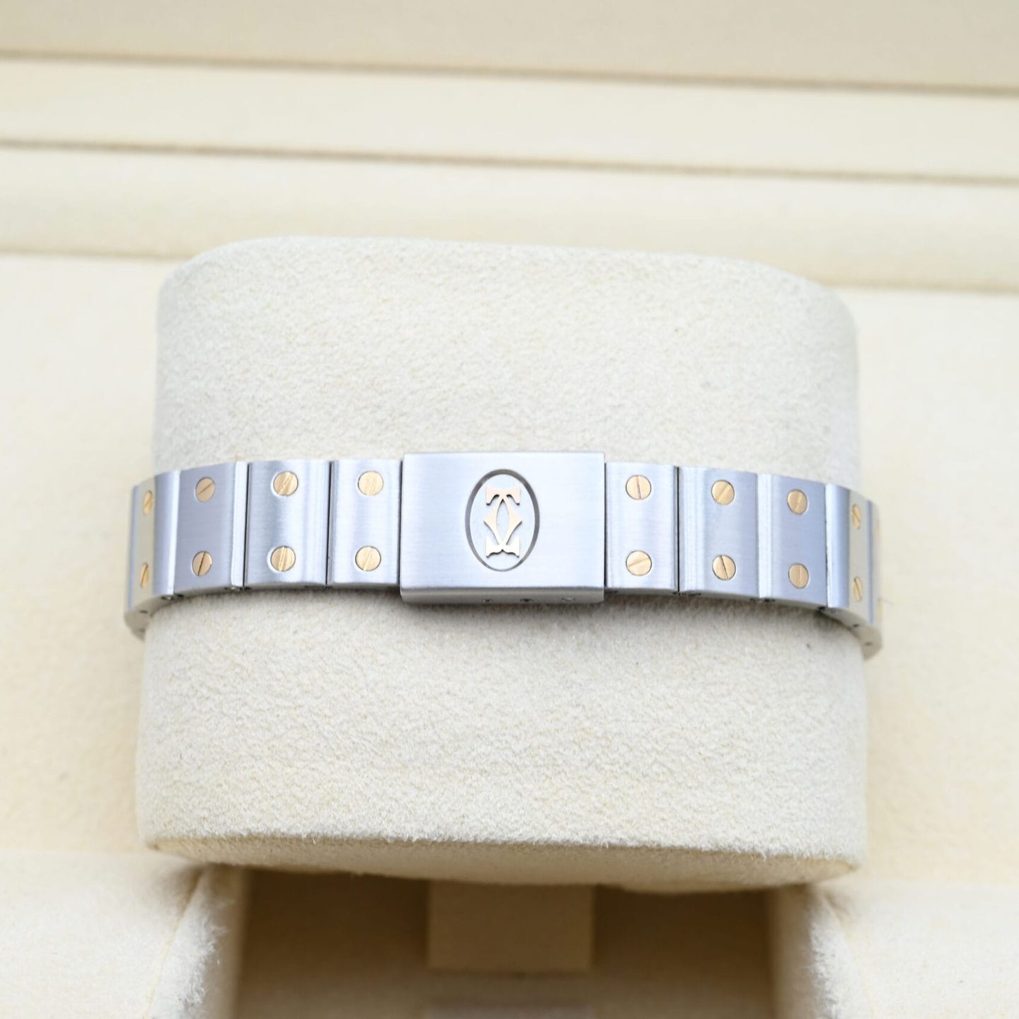 Cartier Santos Galbée 1567 (Unknown (random serial)) - White dial 24 mm Gold/Steel case (6/8)