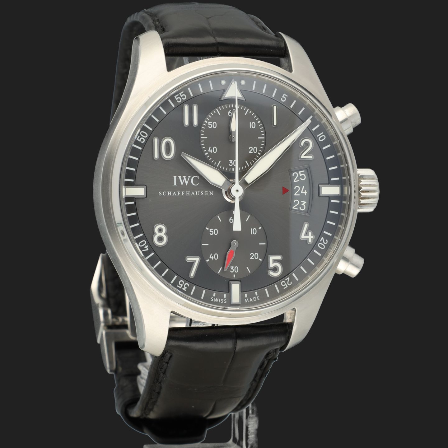 IWC Pilot Spitfire Chronograph IW387802 (2018) - Grey dial 43 mm Steel case (4/8)