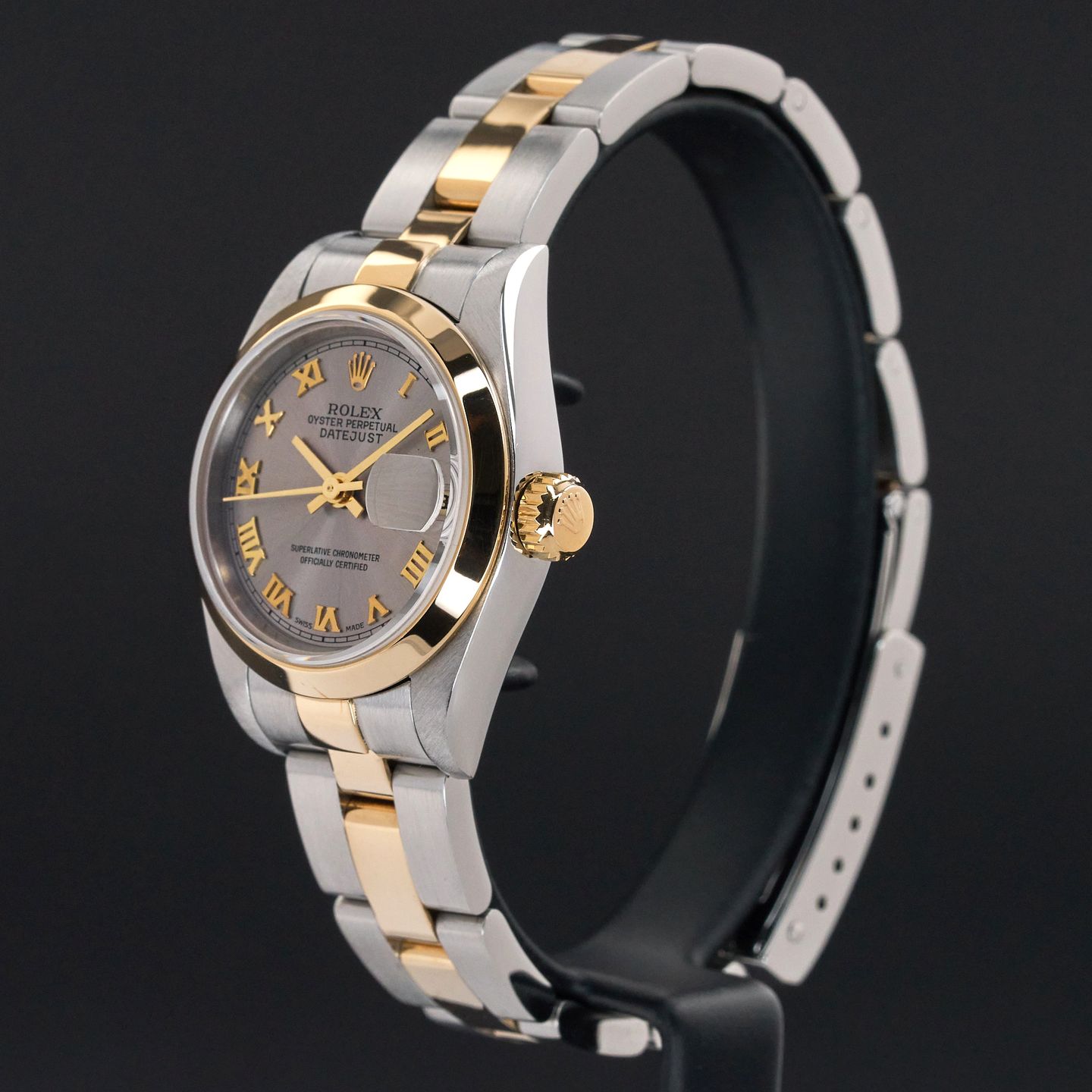 Rolex Lady-Datejust 79163 (2000) - Grey dial 26 mm Gold/Steel case (4/8)