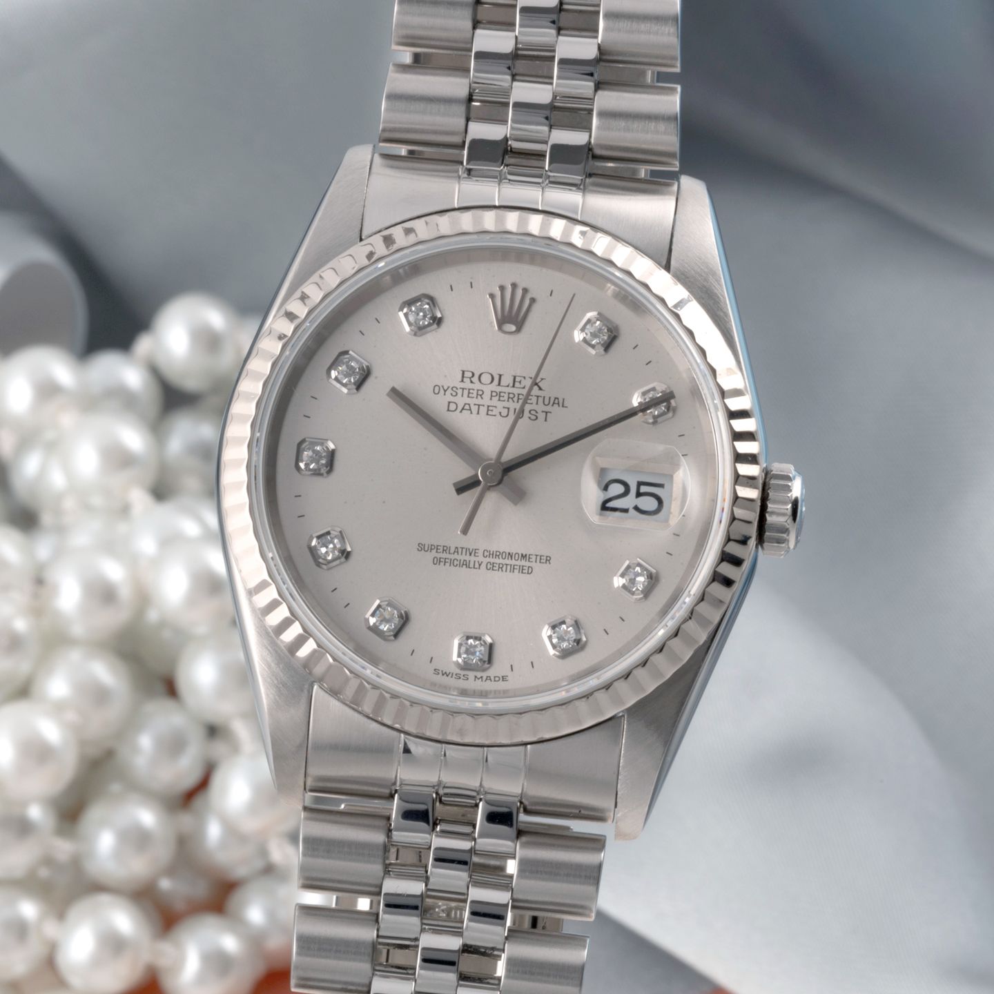 Rolex Datejust 36 16234 (Onbekend (willekeurig serienummer)) - Zilver wijzerplaat 36mm Staal (3/8)