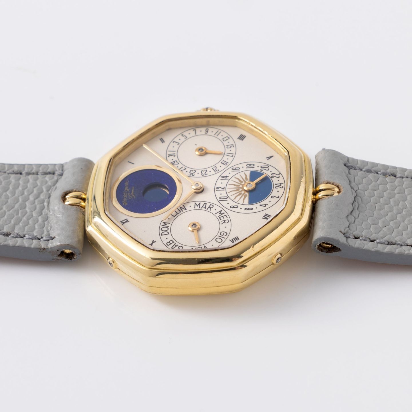 Gérald Genta Unknown g2747 (Unknown (random serial)) - White dial 33 mm Yellow Gold case (8/8)