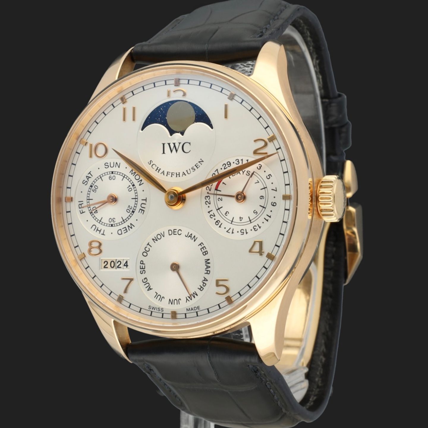 IWC Portuguese Perpetual Calendar IW502213 (2007) - Zilver wijzerplaat 42mm Roségoud (1/7)