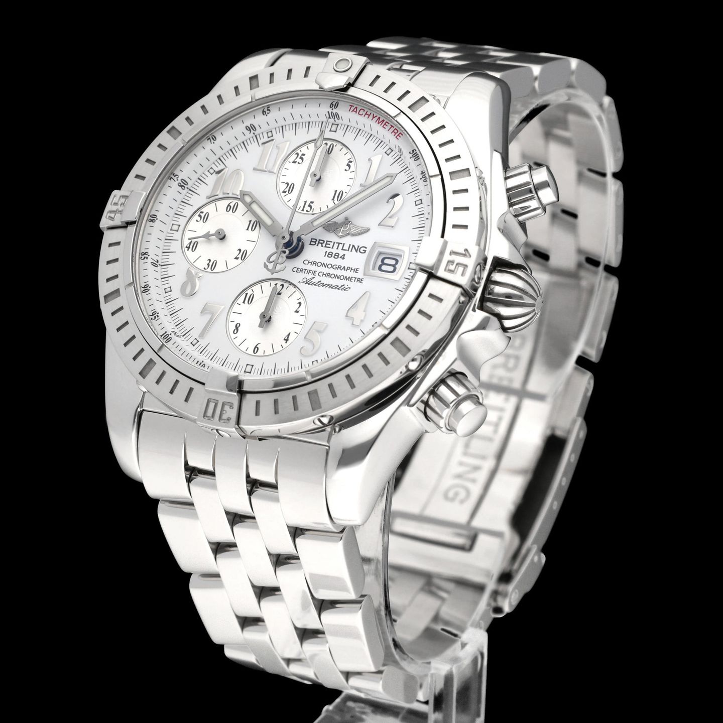 Breitling Chronomat Evolution A13356 (2007) - White dial 44 mm Steel case (2/8)