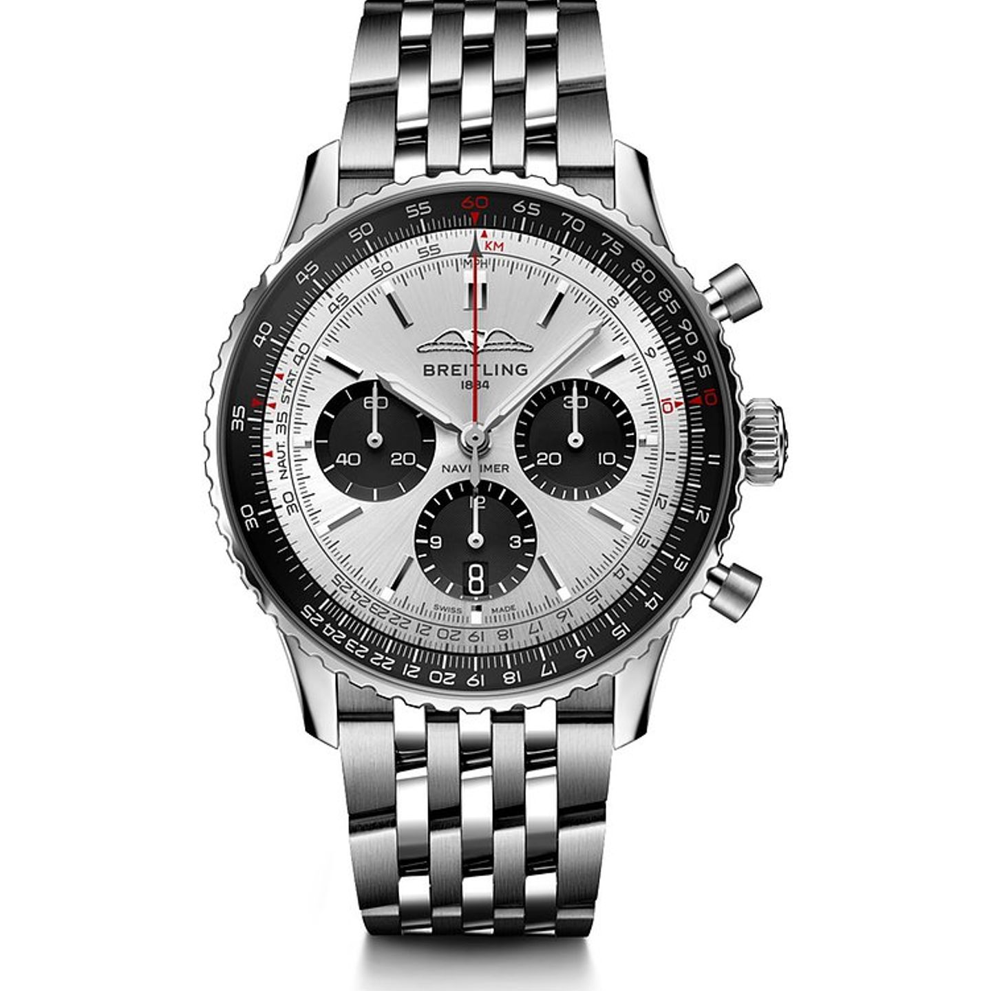 Breitling Navitimer 1 B01 Chronograph AB0138241G1A1 (2024) - Zilver wijzerplaat 43mm Staal (1/1)