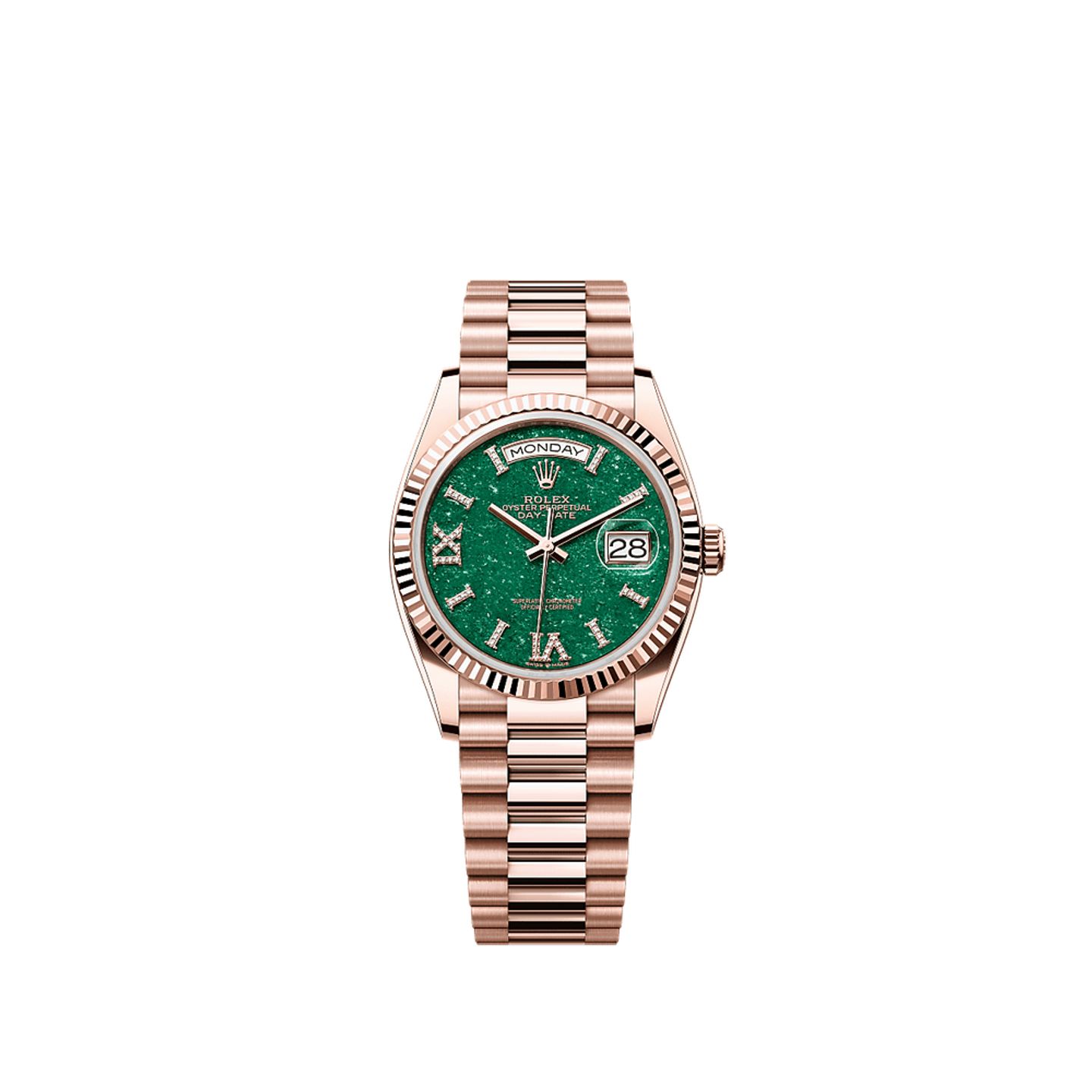 Rolex Day-Date 36 128235 (2025) - Green dial 36 mm Rose Gold case (1/1)