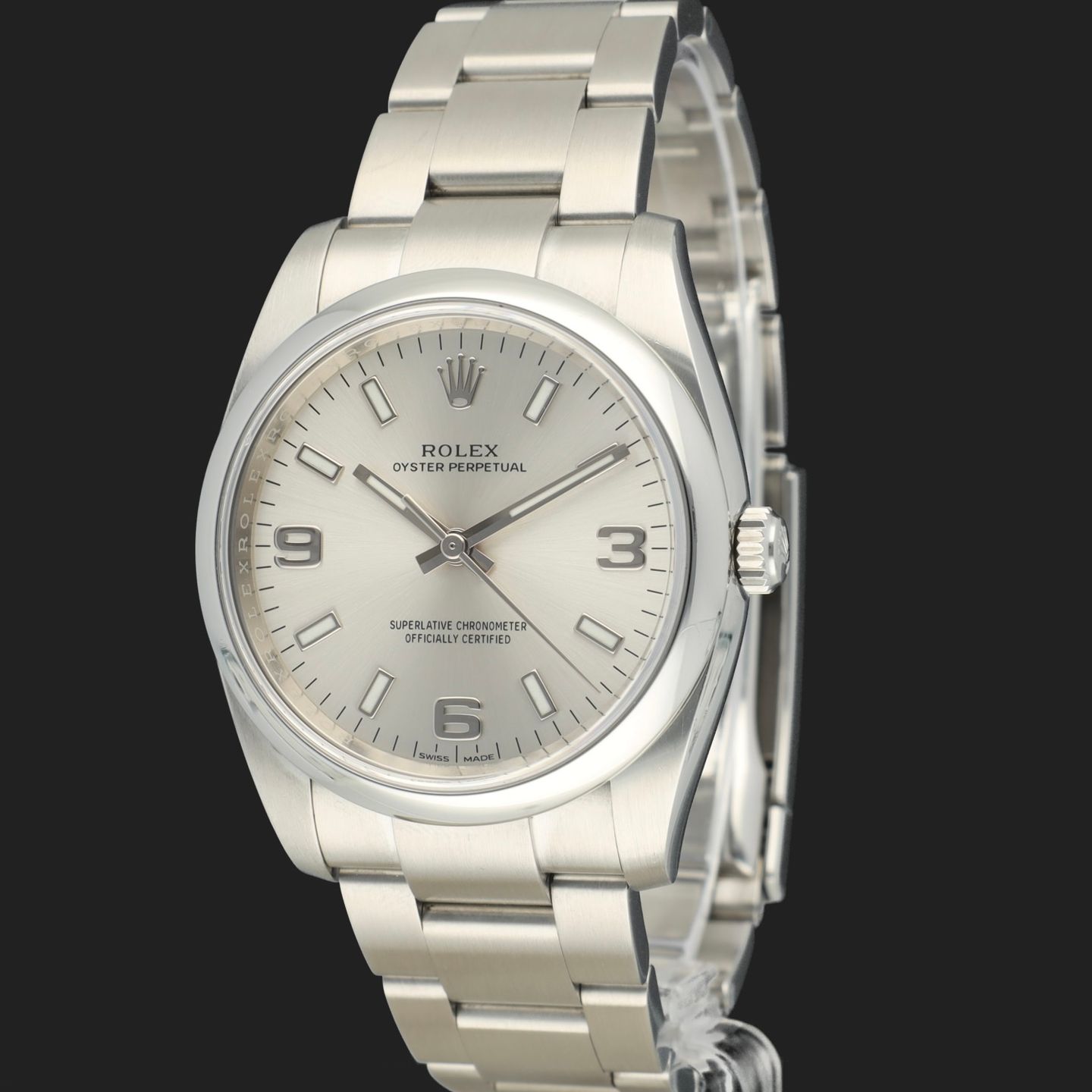 Rolex Oyster Perpetual 34 114200 (2017) - Zilver wijzerplaat 34mm Staal (1/8)