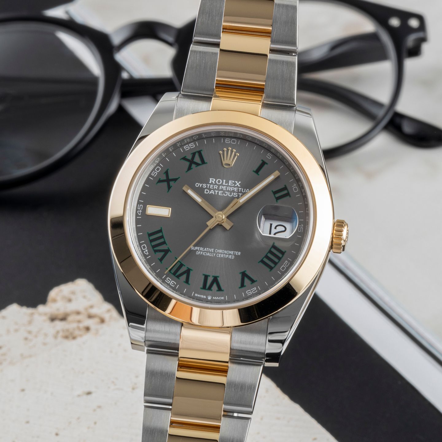 Rolex Datejust 41 126303 (Unknown (random serial)) - Grey dial 41 mm Gold/Steel case (3/8)