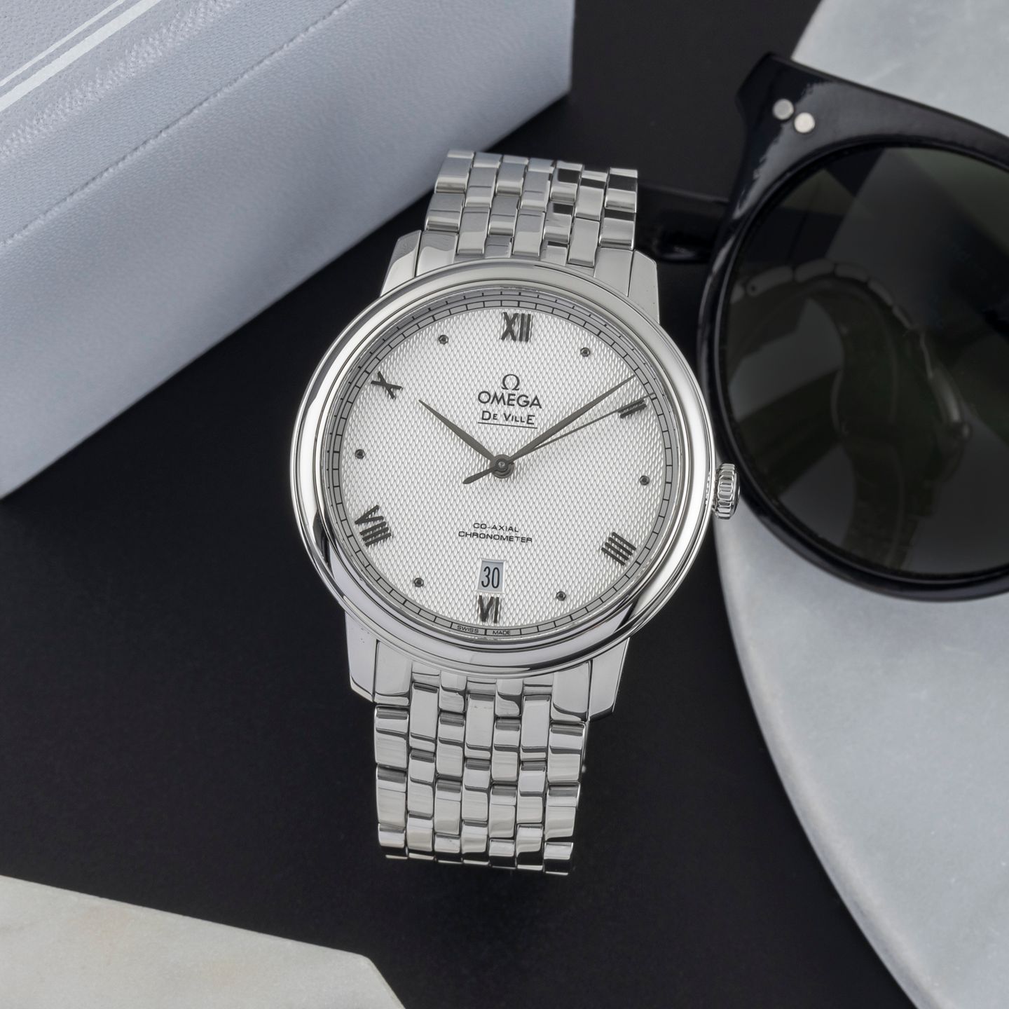 Omega De Ville Prestige 424.10.40.20.02.006 (2007) - Silver dial 40 mm Steel case (1/8)