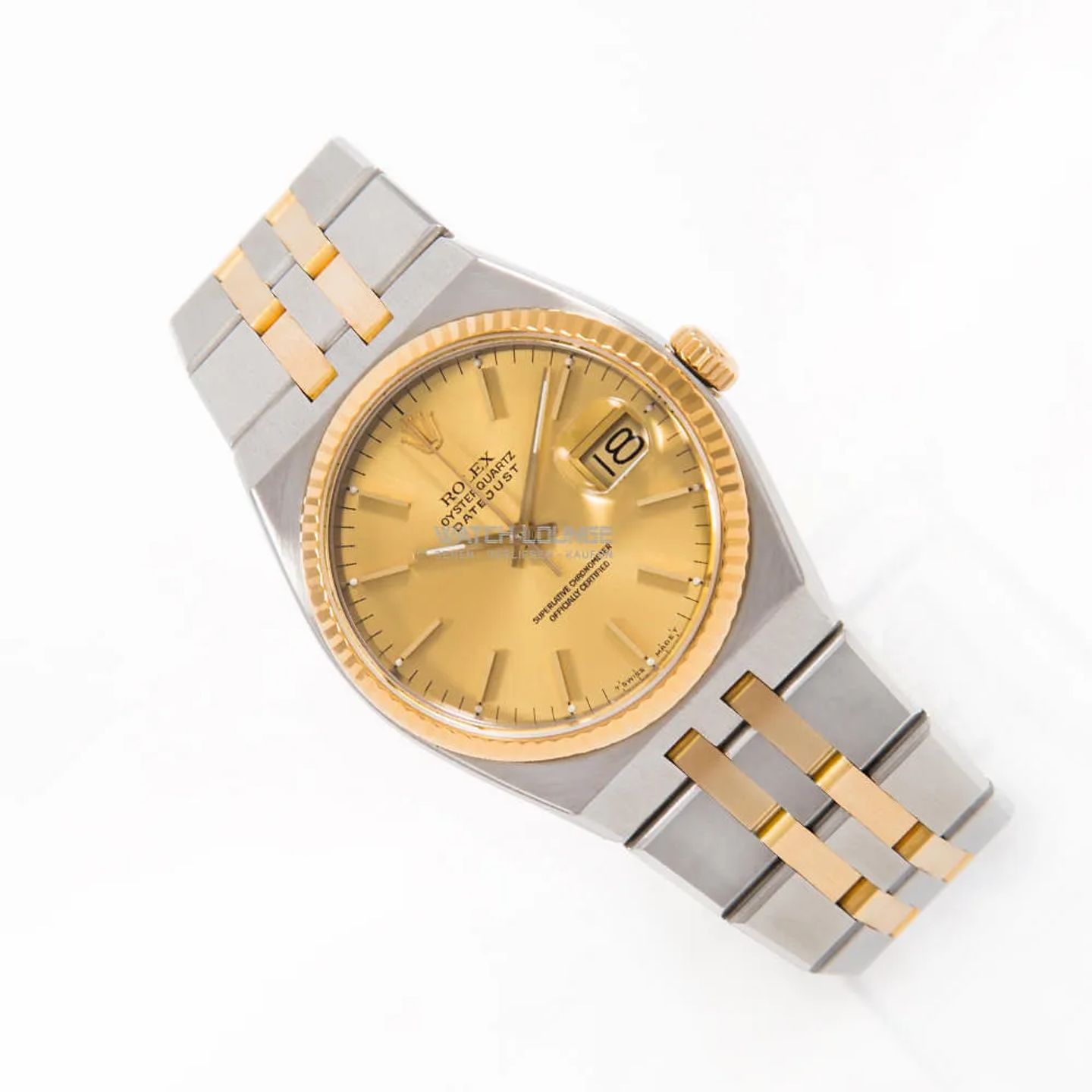 Rolex Datejust Oysterquartz 17013 (1998) - Champagne dial 36 mm Gold/Steel case (2/8)