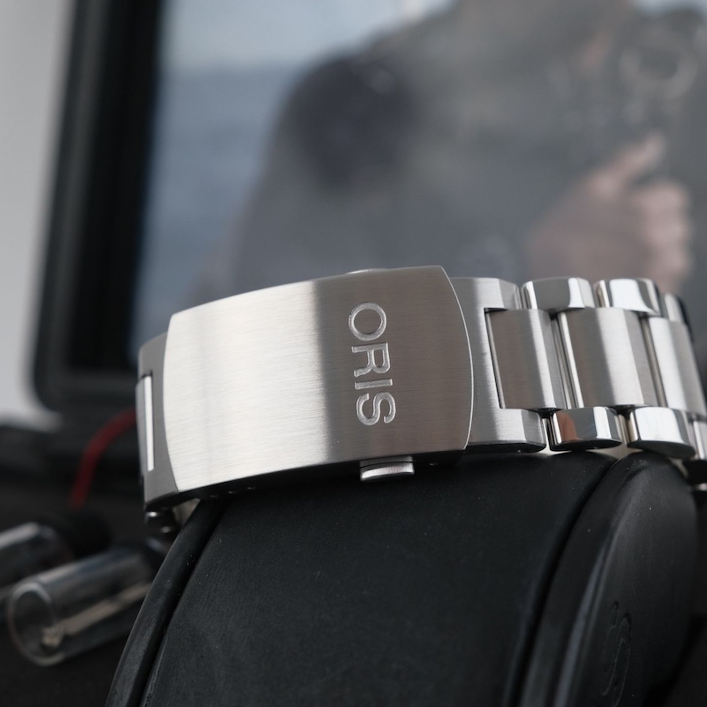 Oris Aquis Depth Gauge 01 733 7675 4154-Set RS (2016) - Zwart wijzerplaat 46mm Staal (7/8)