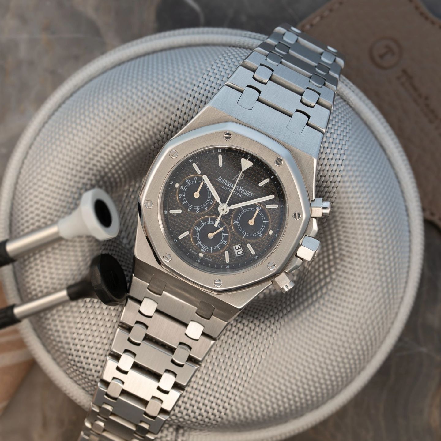 Audemars Piguet Royal Oak Chronograph 25860ST.OO.1110ST.02 (2002) - Blauw wijzerplaat 39mm Staal (6/8)