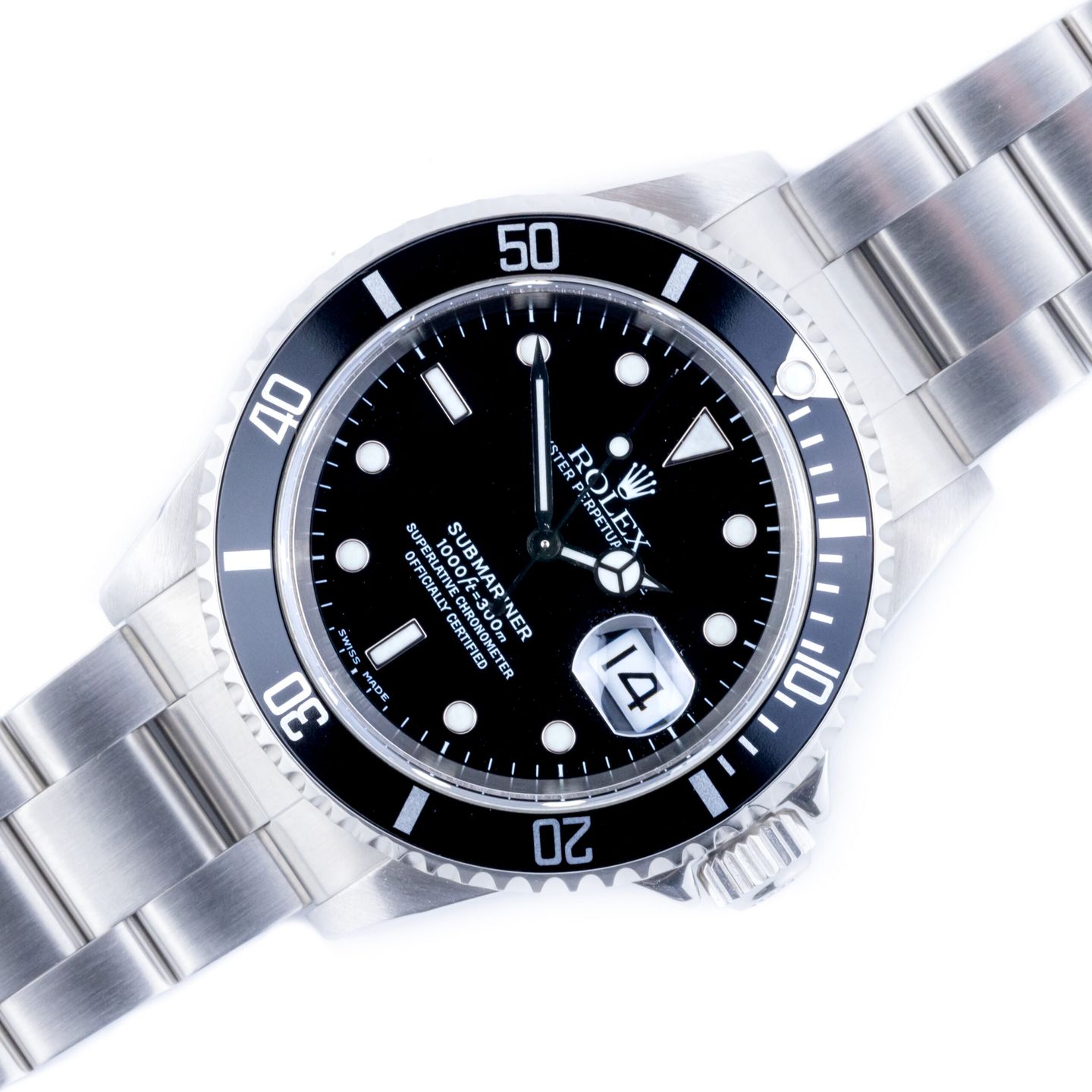 Rolex Submariner Date 16610 (1996) - Zwart wijzerplaat 40mm Staal (1/8)