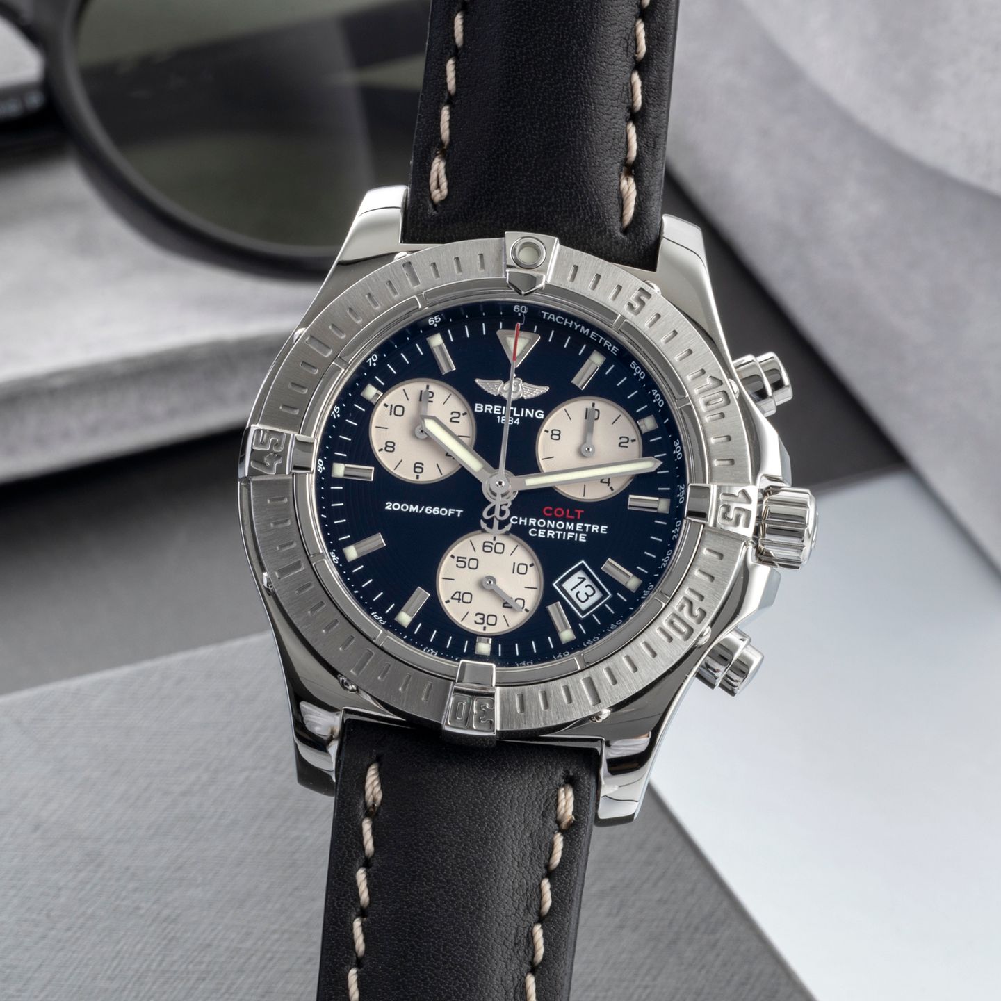 Breitling Colt Chronograph A73380-018 (Unknown (random serial)) - Black dial 41 mm Steel case (3/8)