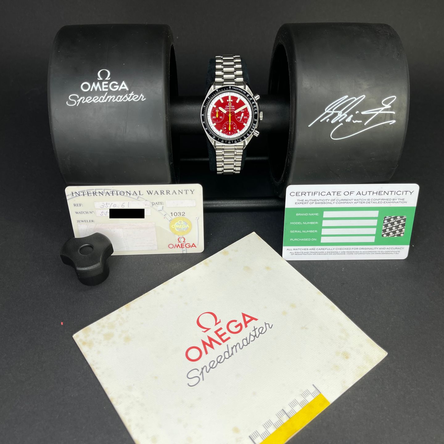 Omega Speedmaster 3510.61 (Onbekend (willekeurig serienummer)) - Rood wijzerplaat 39mm Staal (2/7)