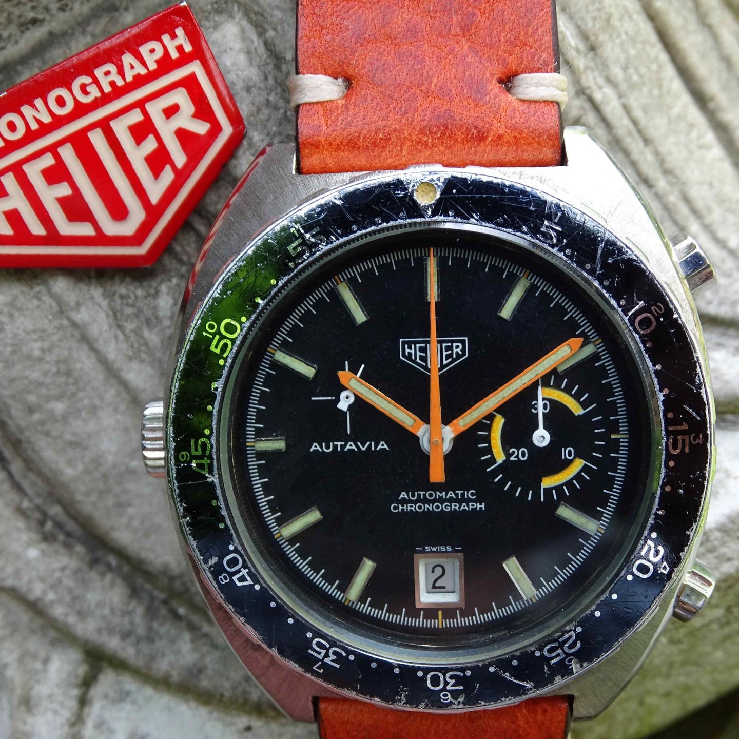 Heuer Autavia 15630MH (Onbekend (willekeurig serienummer)) - Zwart wijzerplaat 42mm Staal (2/8)