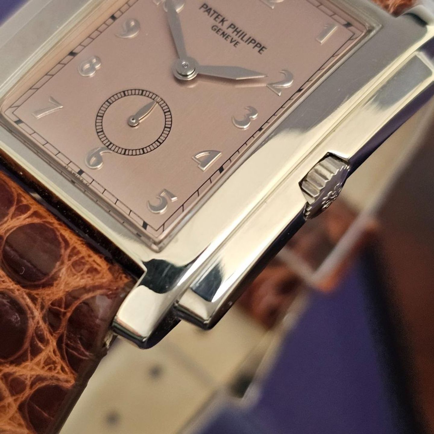 Patek Philippe Gondolo 5024G (1999) - Pink dial 30 mm White Gold case (3/4)