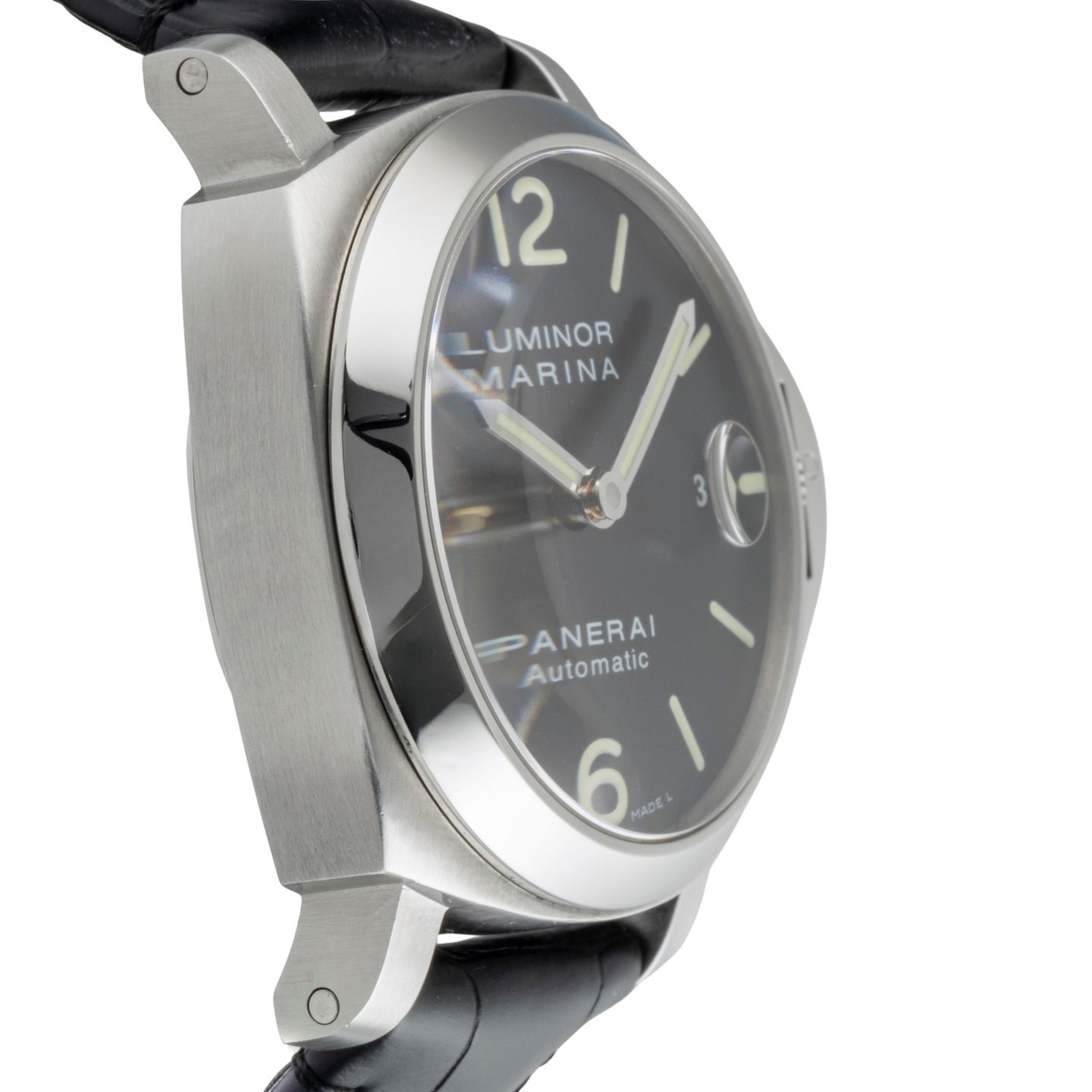 Panerai Luminor Marina Automatic PAM00048 (Unknown (random serial)) - Black dial 40 mm Steel case (7/8)