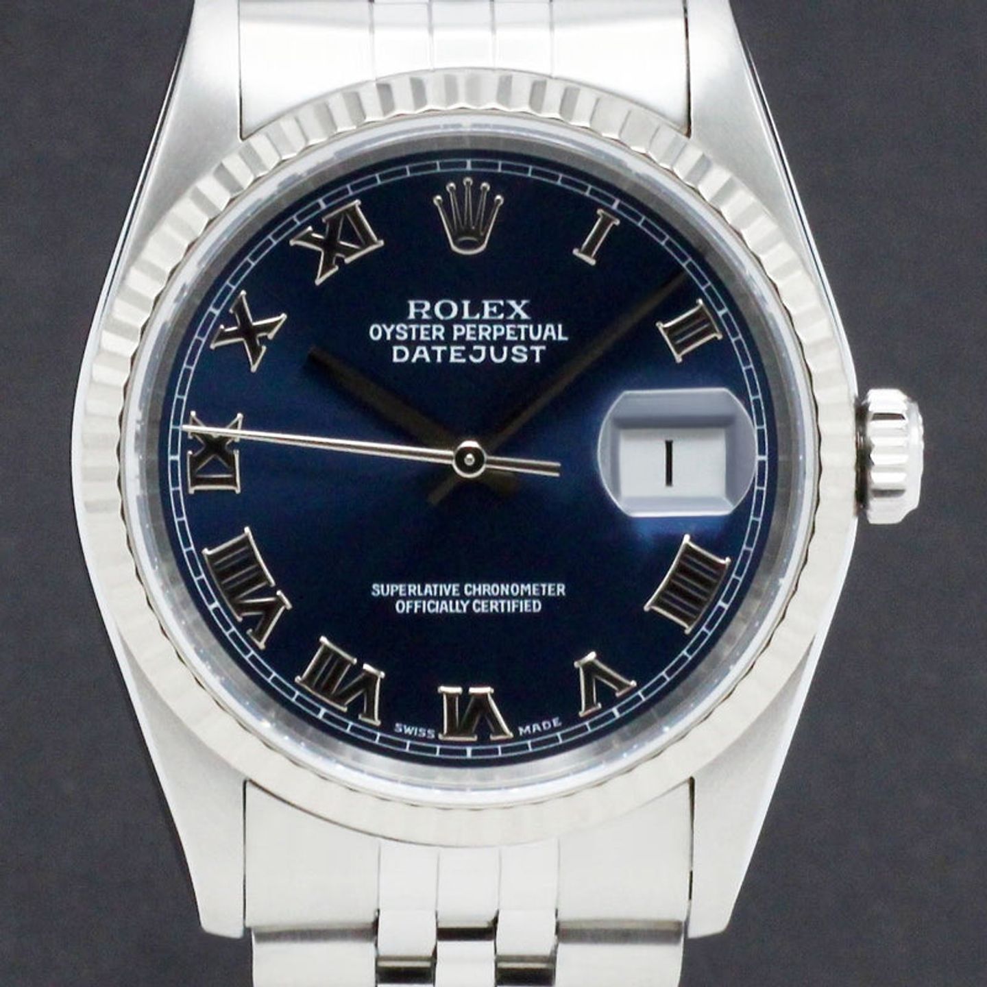 Rolex Datejust 36 16234 (1996) - Blauw wijzerplaat 36mm Staal (1/7)