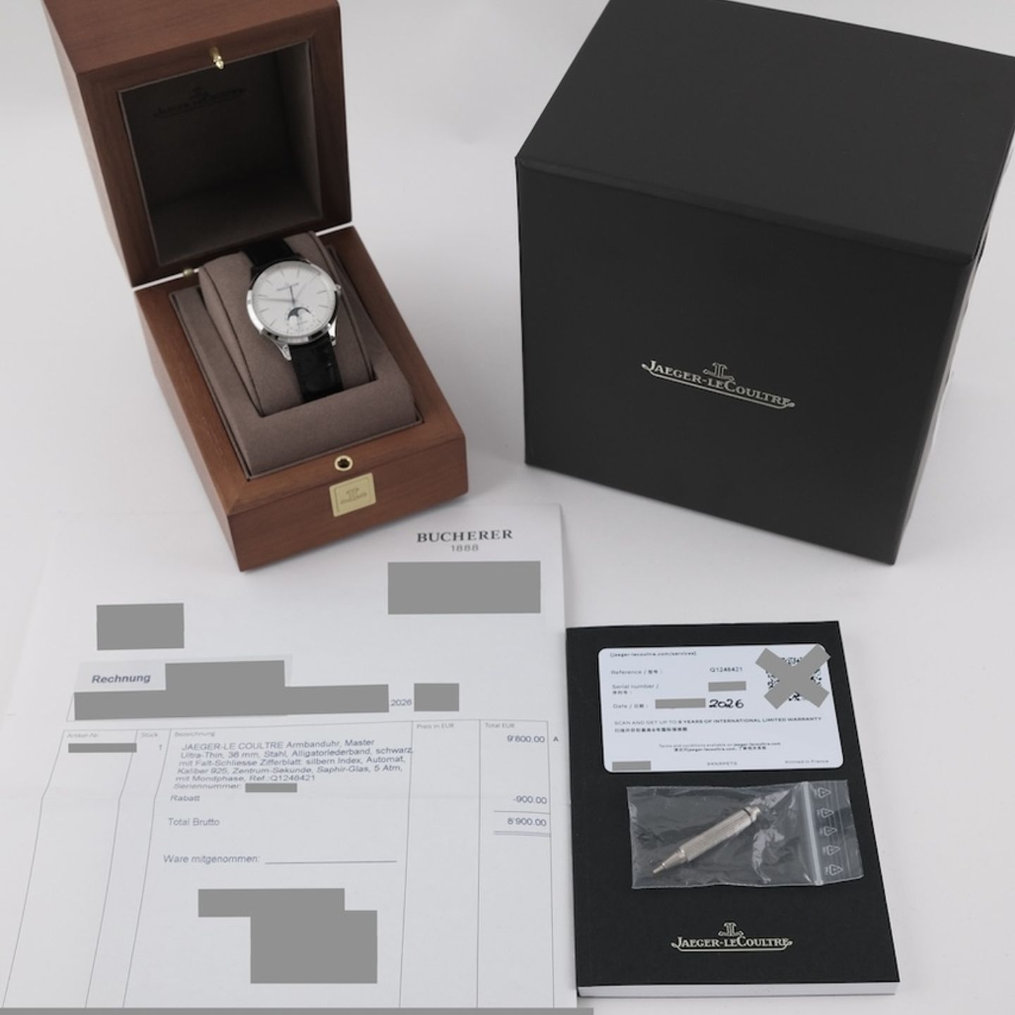 Jaeger-LeCoultre Master Ultra Thin Moon Q1248421 (2026) - Grey dial 36 mm Steel case (8/8)