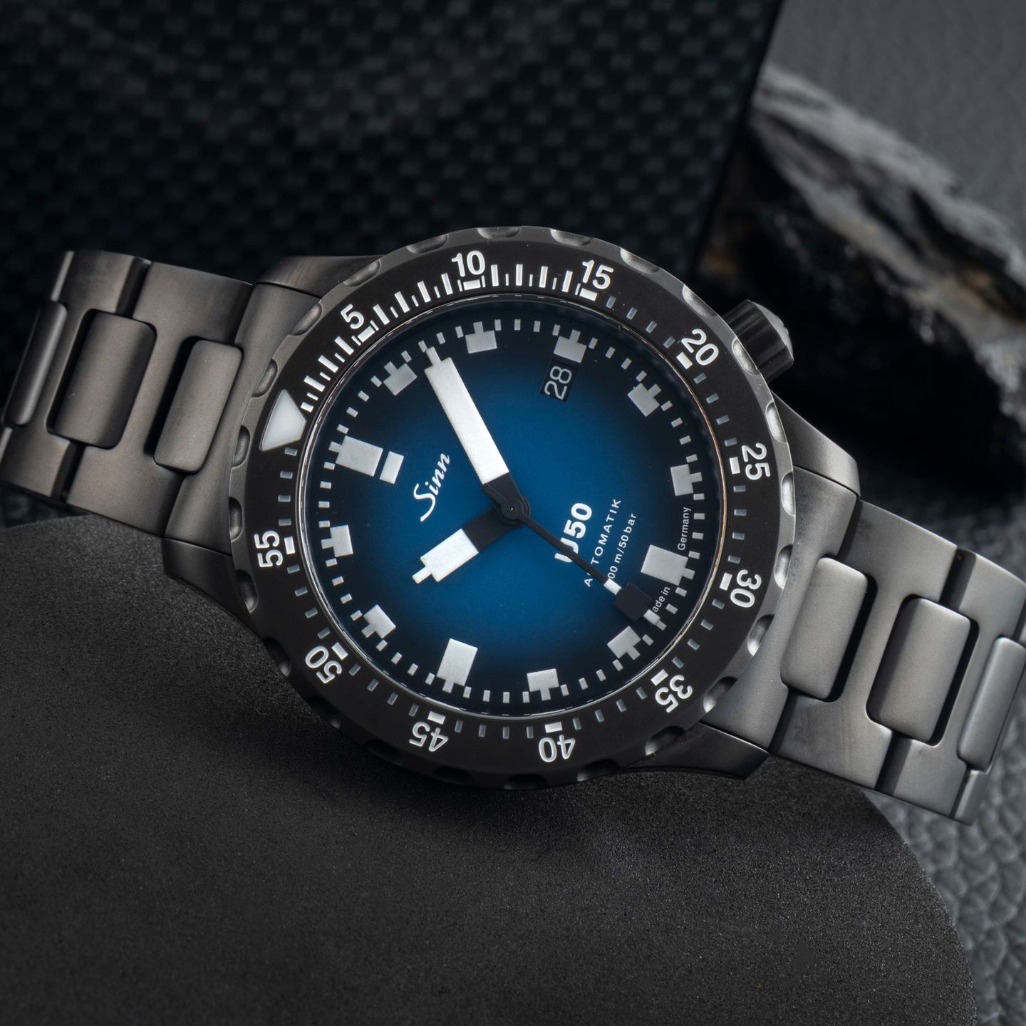Sinn U50 1050.0202 (Onbekend (willekeurig serienummer)) - Blauw wijzerplaat 41mm Staal (2/8)