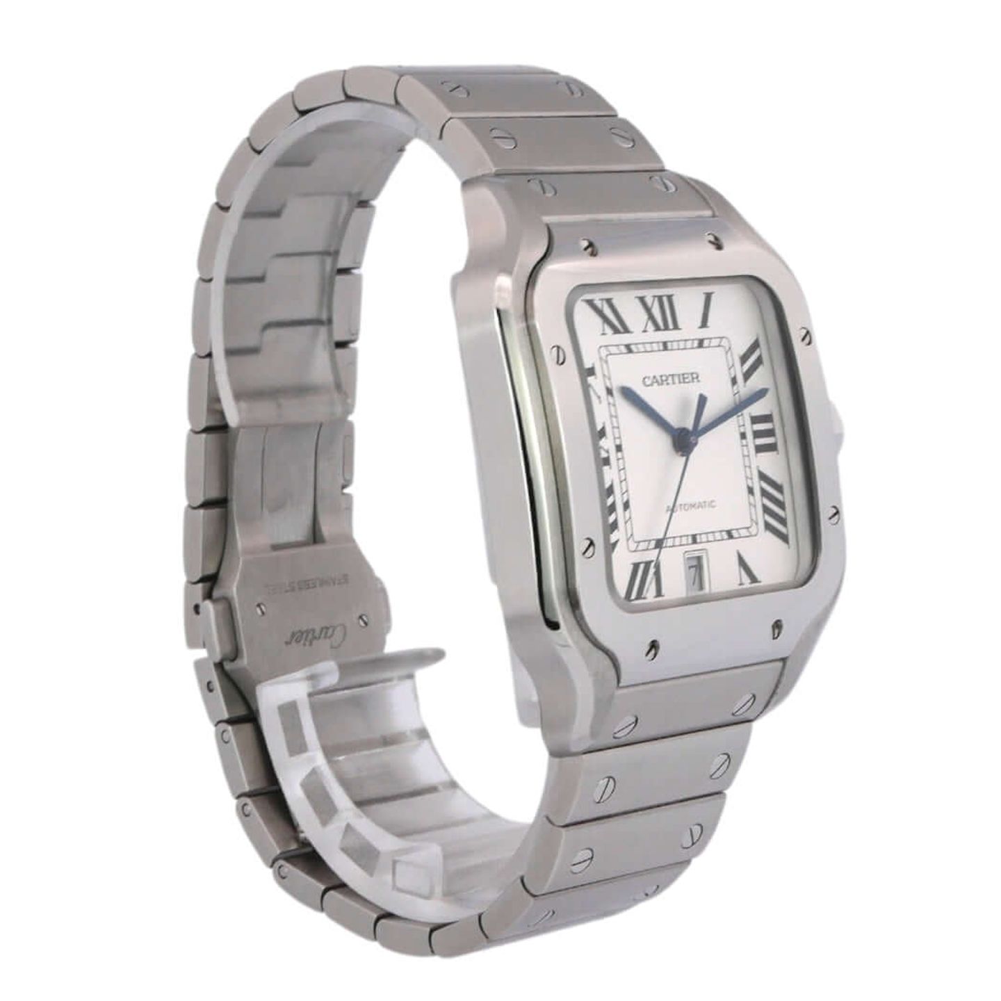 Cartier Santos WSSA0018 (2020) - Zilver wijzerplaat 40mm Staal (3/8)