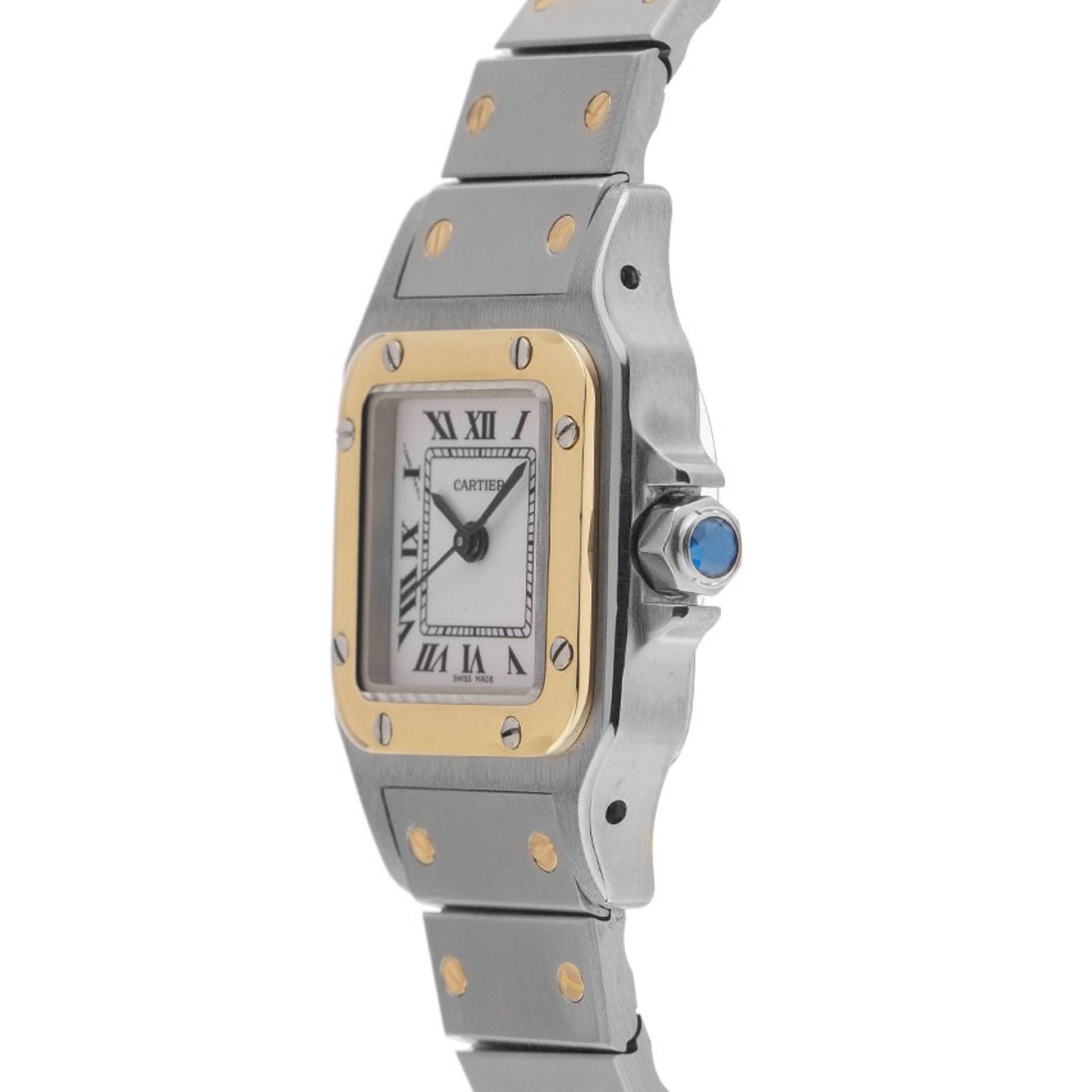 Cartier Santos 0902 (1999) - Wit wijzerplaat 24mm Goud/Staal (3/6)