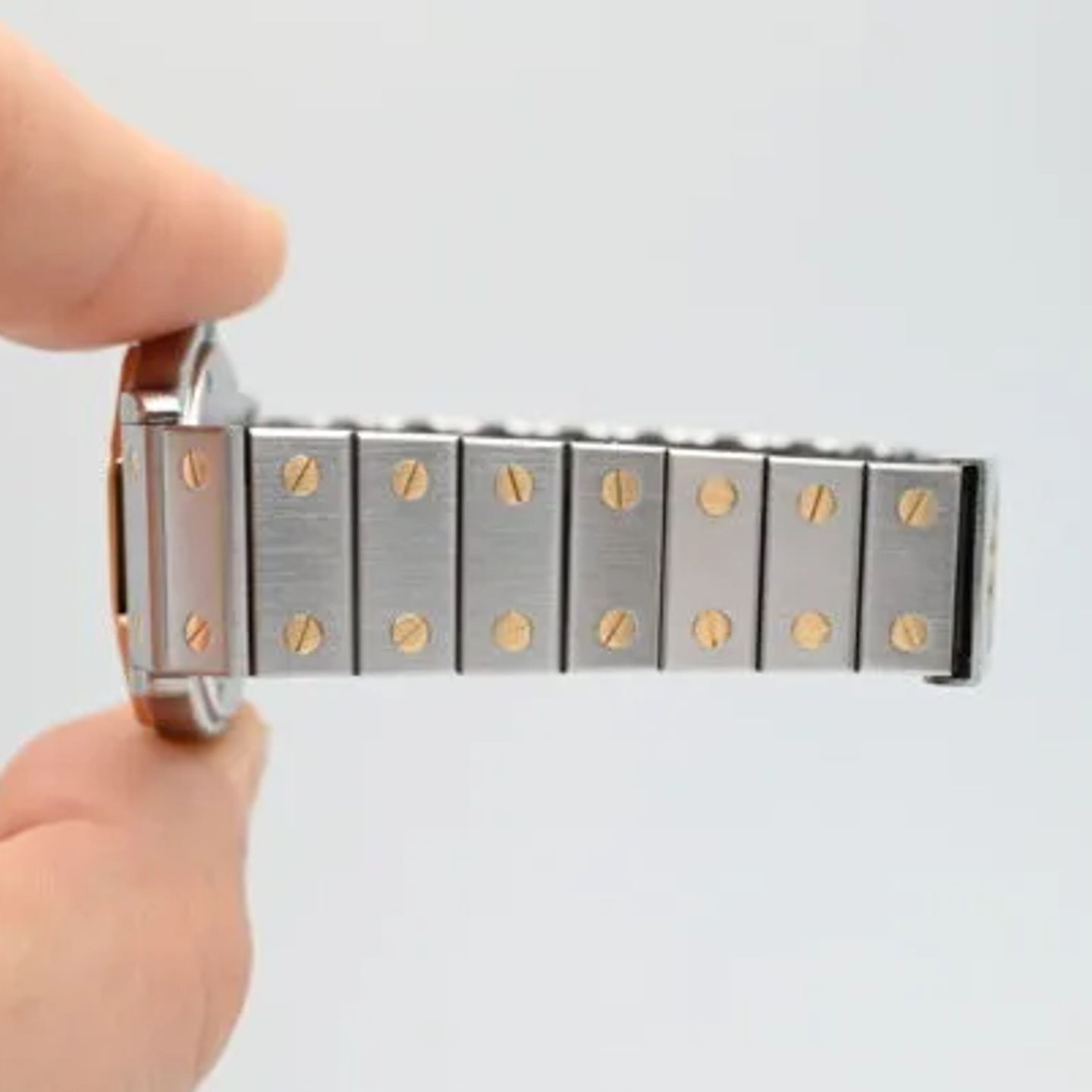 Cartier Santos 187902 (Onbekend (willekeurig serienummer)) - Wit wijzerplaat 30mm Goud/Staal (7/7)