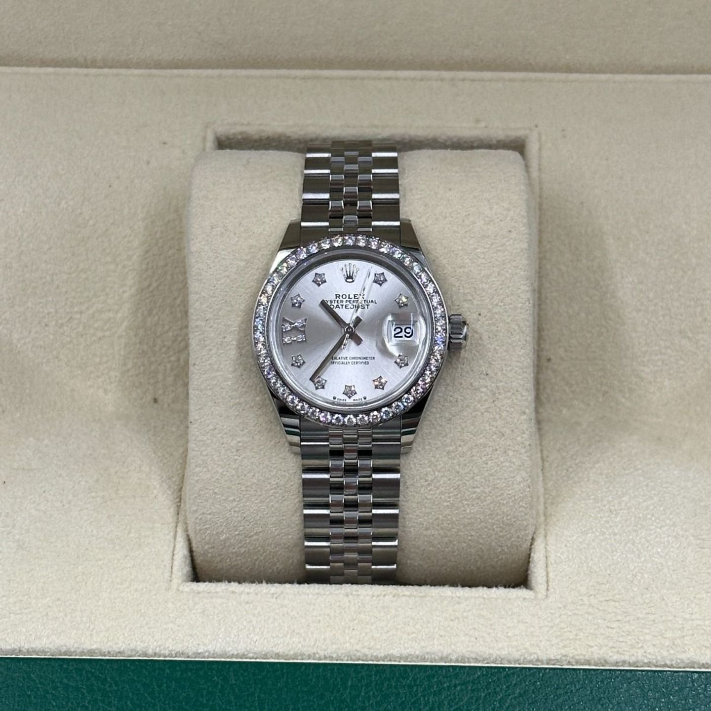 Rolex Lady-Datejust 279384RBR (2024) - Zilver wijzerplaat 28mm Staal (5/8)